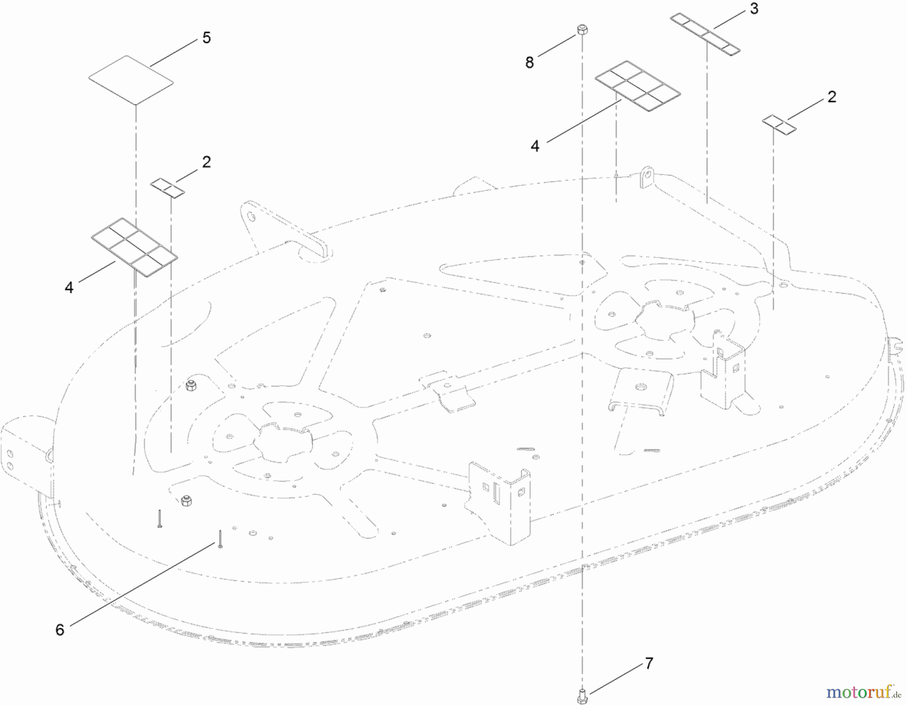 Toro Neu Mowers, Zero-Turn 74627 (4235) - Toro TimeCutter SS 4235 Riding Mower, 2012 (SN 312000001-312999999) 42 INCH DECK ASSEMBLY NO. 119-8840