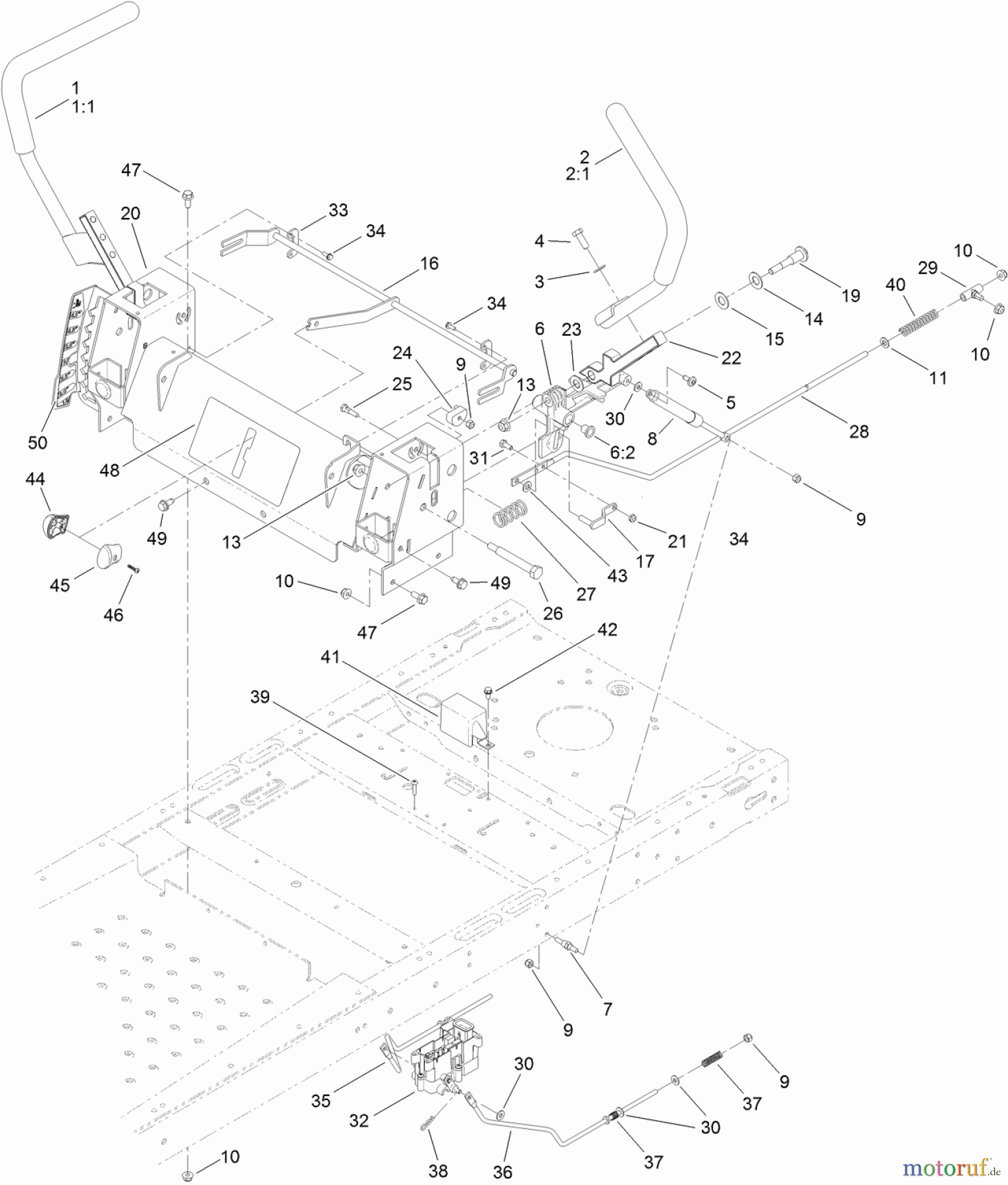 Toro Neu Mowers, Zero-Turn 74627 (4235) - Toro TimeCutter SS 4235 Riding Mower, 2012 (SN 312000001-312999999) MOTION CONTROL ASSEMBLY
