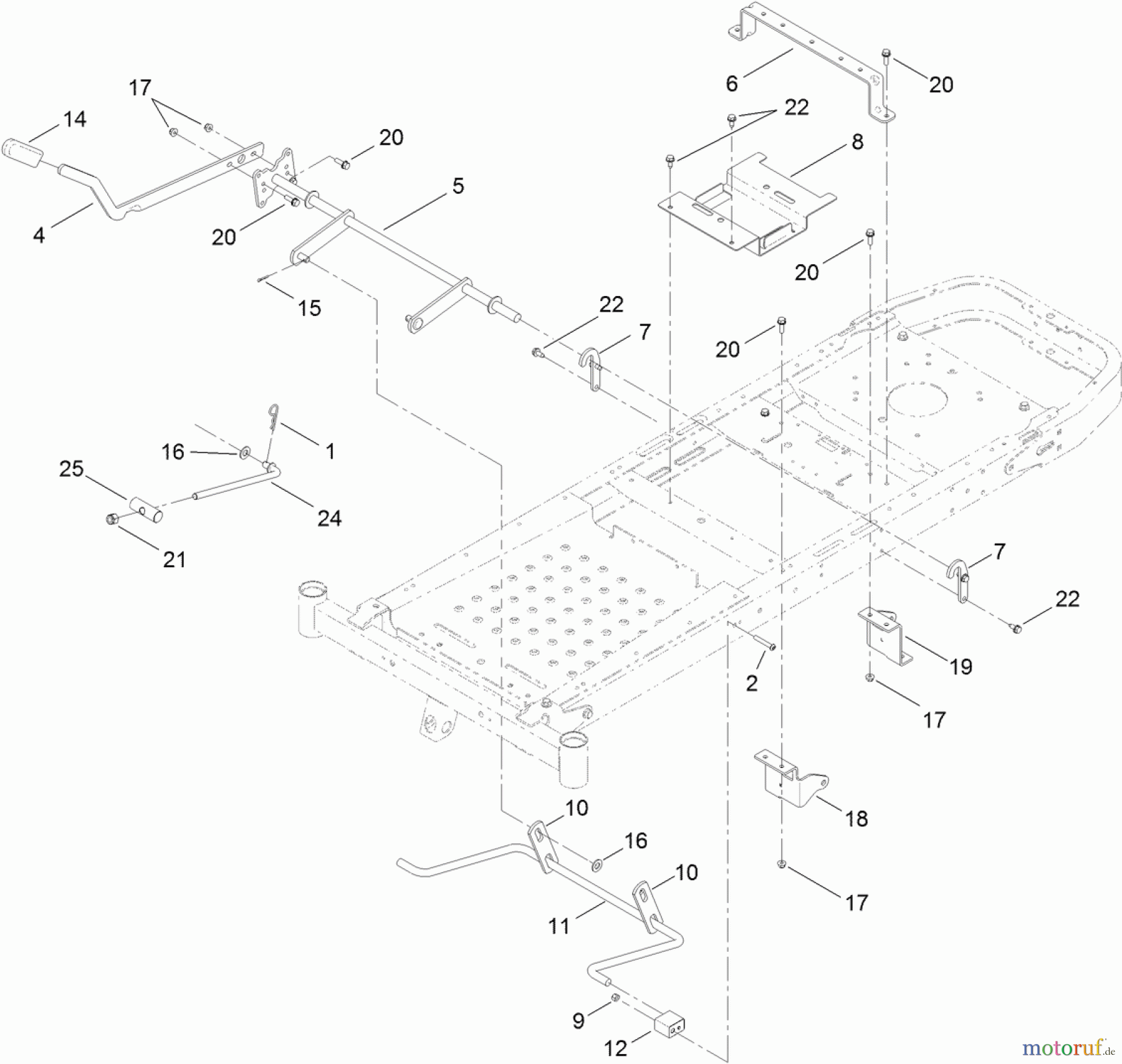 Toro Neu Mowers, Zero-Turn 74628 (4235) - Toro TimeCutter SS 4235 Riding Mower, 2012 (SN 312000001-312999999) DECK LIFT ASSEMBLY