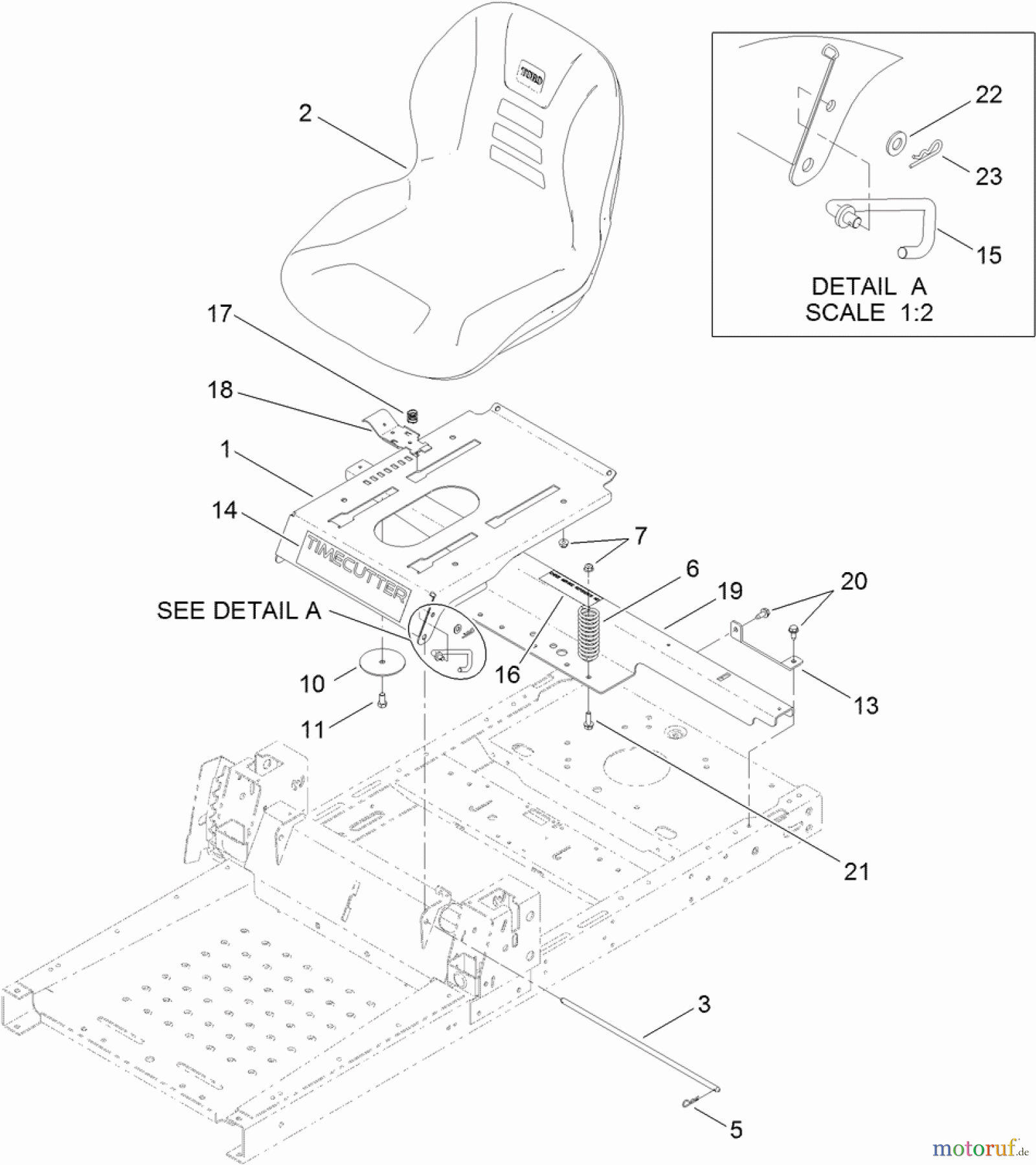 Toro Neu Mowers, Zero-Turn 74630 (5000) - Toro TimeCutter SS 5000 Riding Mower, 2012 (SN 312000001-312999999) SEAT ASSEMBLY