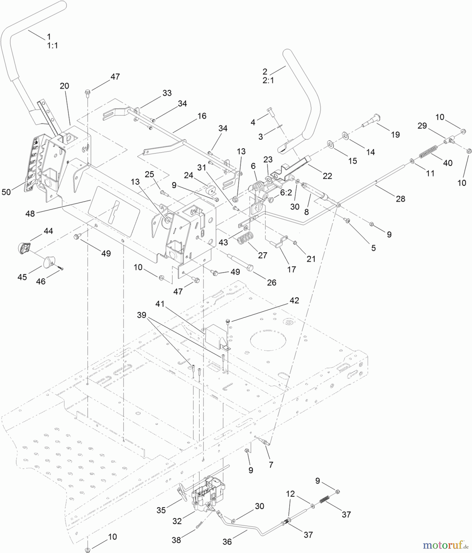 Toro Neu Mowers, Zero-Turn 74632 (5060) - Toro TimeCutter SS 5060 Riding Mower, 2011 (311000001-311999999) MOTION CONTROL ASSEMBLY