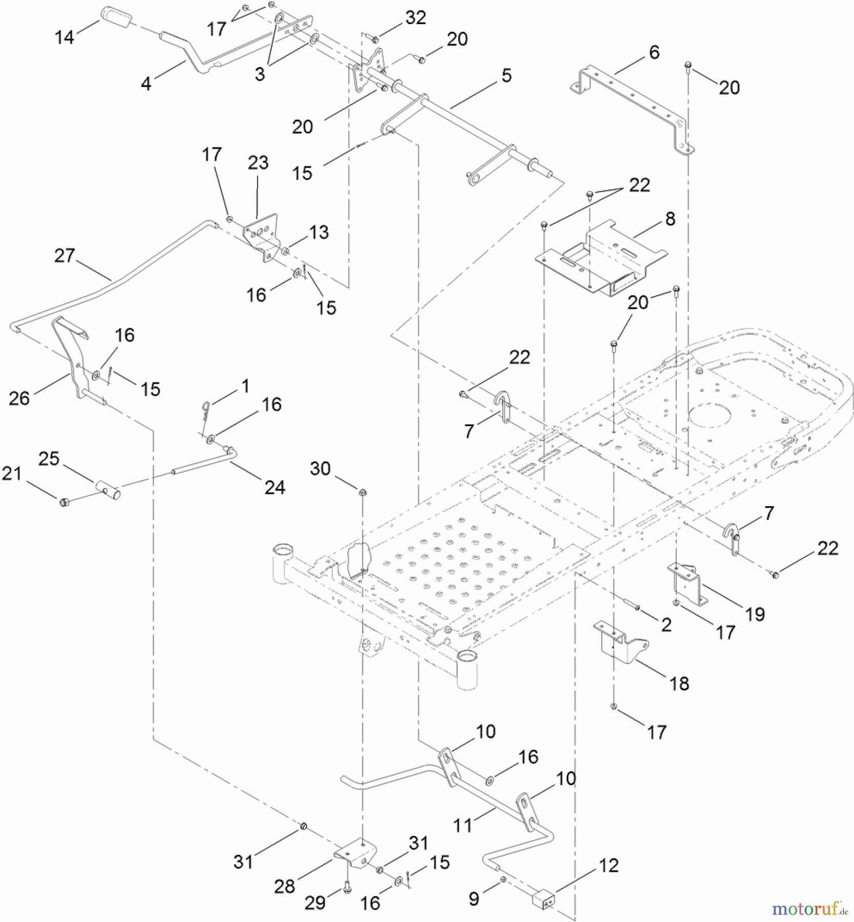 Toro Neu Mowers, Zero-Turn 74640 (4260) - Toro TimeCutter MX 4260 Riding Mower, 2012 (SN 312000001-312999999) DECK LIFT ASSEMBLY