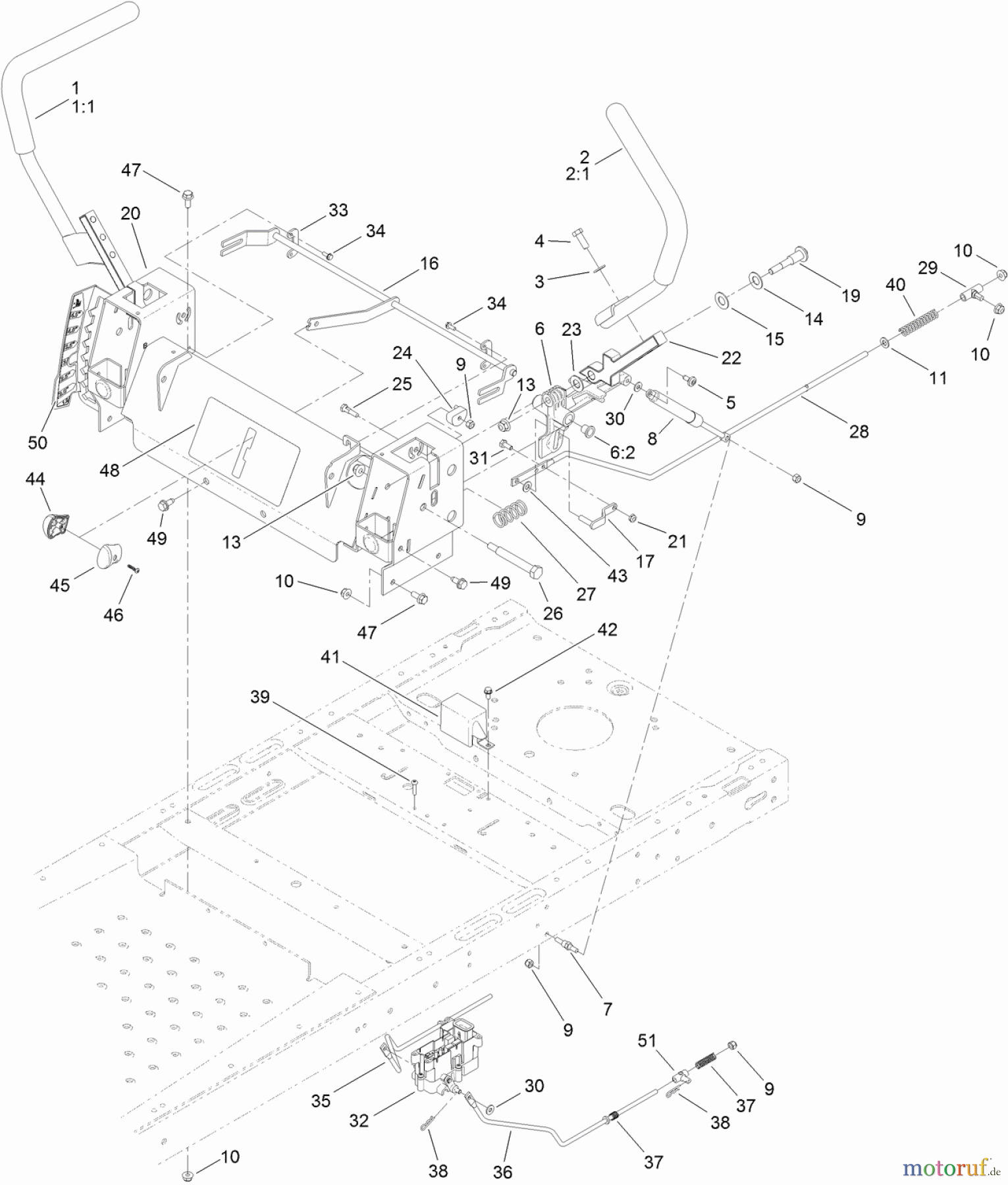 Toro Neu Mowers, Zero-Turn 74641 (5060) - Toro TimeCutter MX 5060 Riding Mower, 2012 (SN 312000001-312999999) MOTION CONTROL ASSEMBLY
