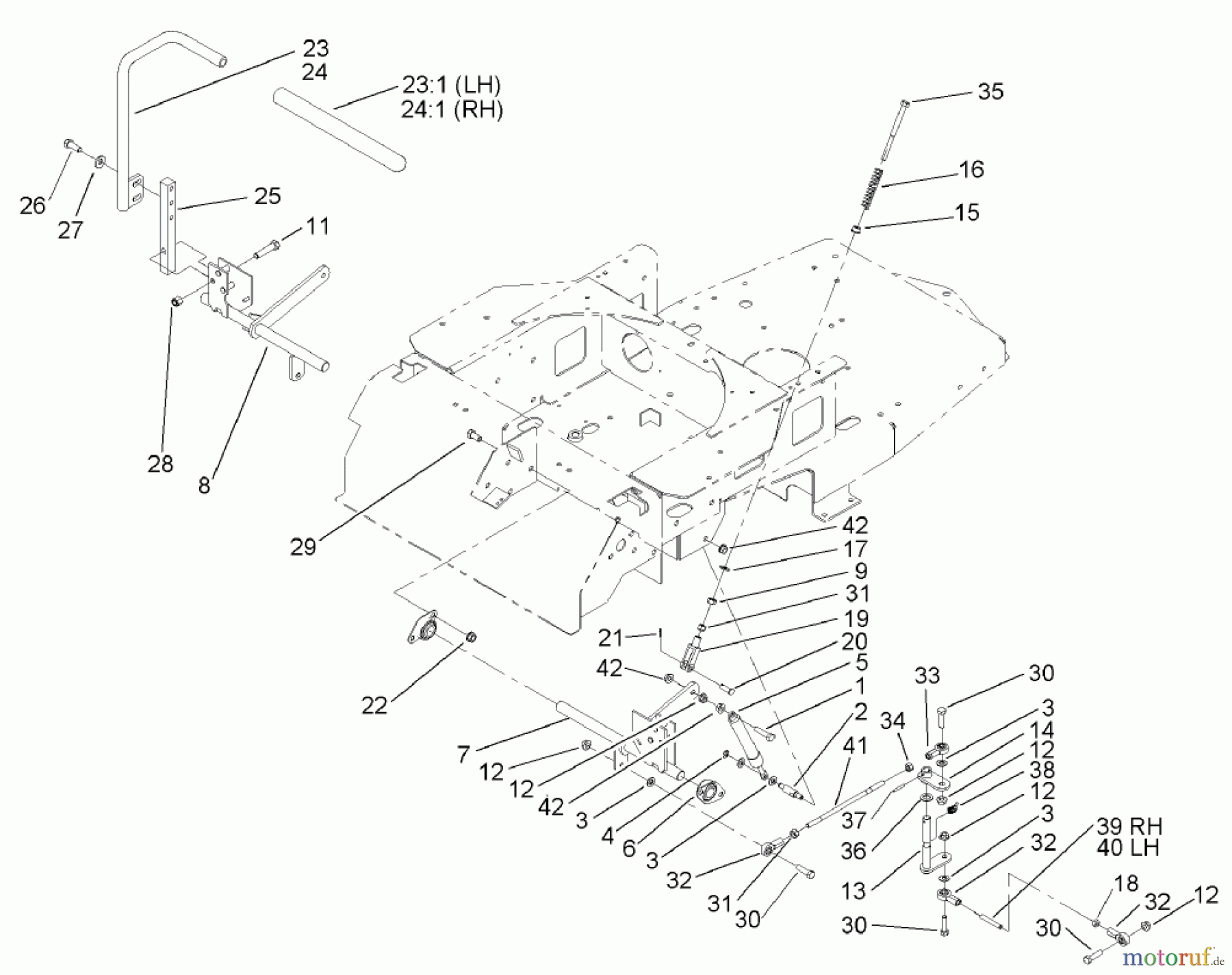 Toro Neu Mowers, Zero-Turn 74701 (17-52ZX) - Toro 17-52ZX TimeCutter ZX Riding Mower, 2003 (230000001-230999999) MOTION CONTROL ASSEMBLY