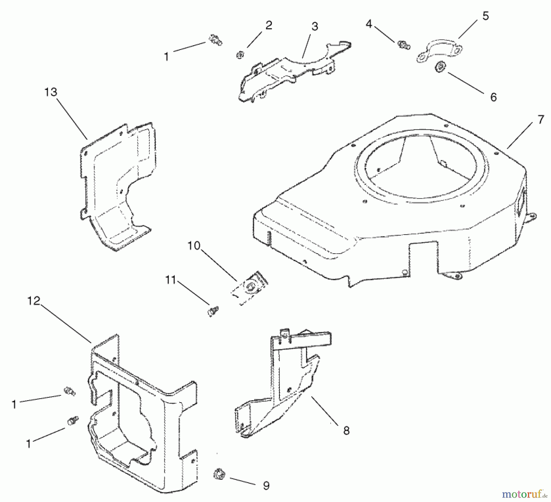  Toro Neu Mowers, Zero-Turn 74701 (Z17-52) - Toro Z17-52 TimeCutter Z Riding Mower, 2001 (210000001-210999999) BLOWER HOUSING AND BAFFLE ASSEMBLY KOHLER CV 490-27503