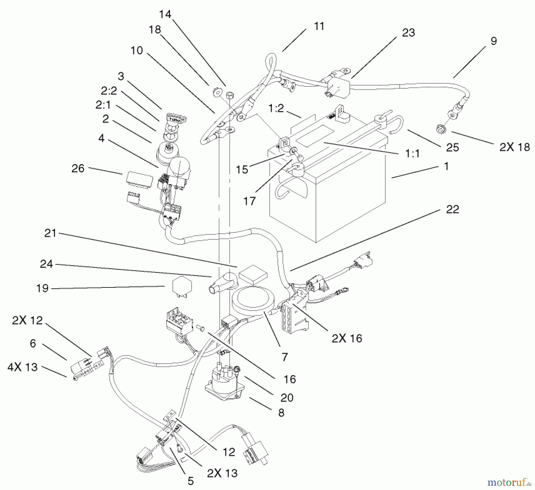 Toro Neu Mowers, Zero-Turn 74701 (Z17-52) - Toro Z17-52 TimeCutter Z Riding Mower, 2001 (210000001-210999999) ELECTRICAL ASSEMBLY