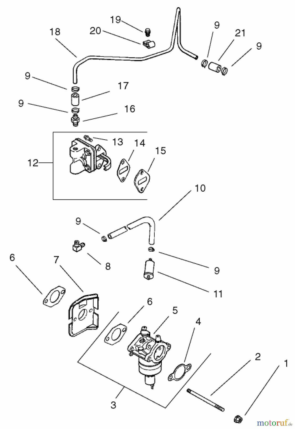 Toro Neu Mowers, Zero-Turn 74701 (Z17-52) - Toro Z17-52 TimeCutter Z Riding Mower, 2001 (210000001-210999999) FUEL SYSTEM ASSEMBLY KOHLER CV 490-27503