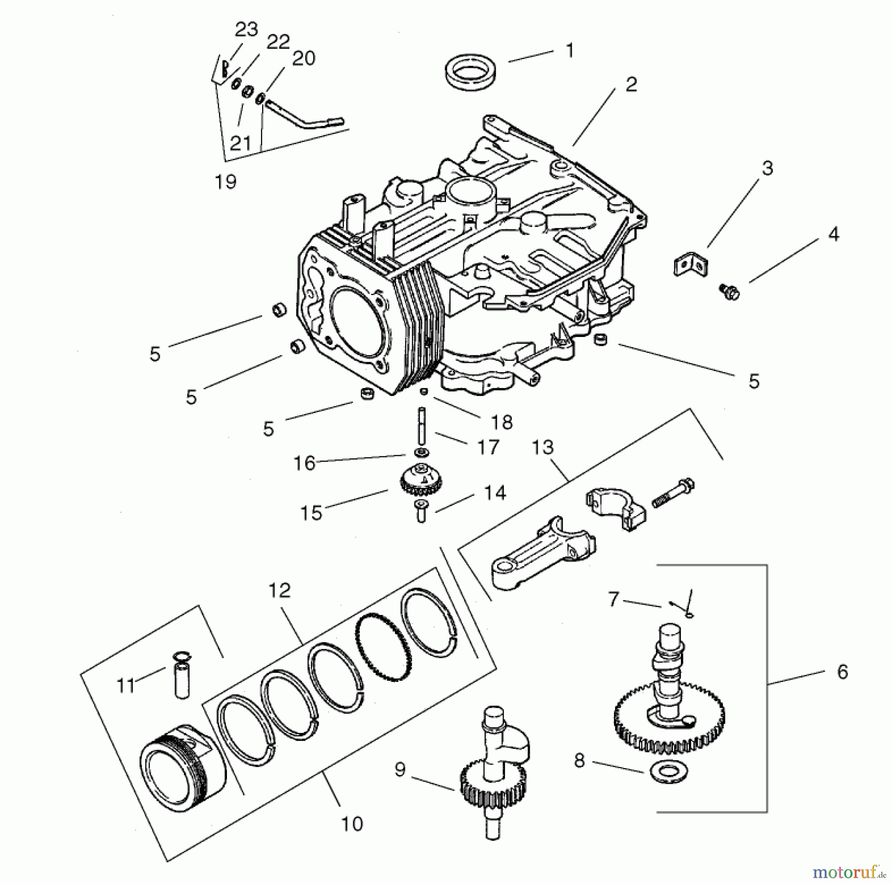 Toro Neu Mowers, Zero-Turn 74701 (Z17-52) - Toro Z17-52 TimeCutter Z Riding Mower, 2002 (220000001-220999999) CRANKCASE ASSEMBLY KOHLER CV 490-27503