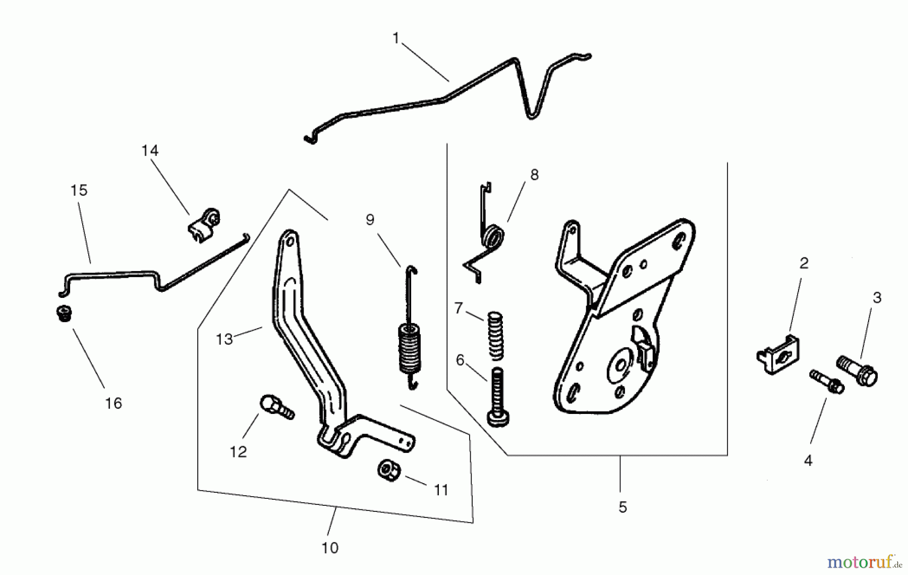  Toro Neu Mowers, Zero-Turn 74701 (Z17-52) - Toro Z17-52 TimeCutter Z Riding Mower, 2002 (220000001-220999999) ENGINE CONTROL ASSEMBLY KOHLER CV 490-27503