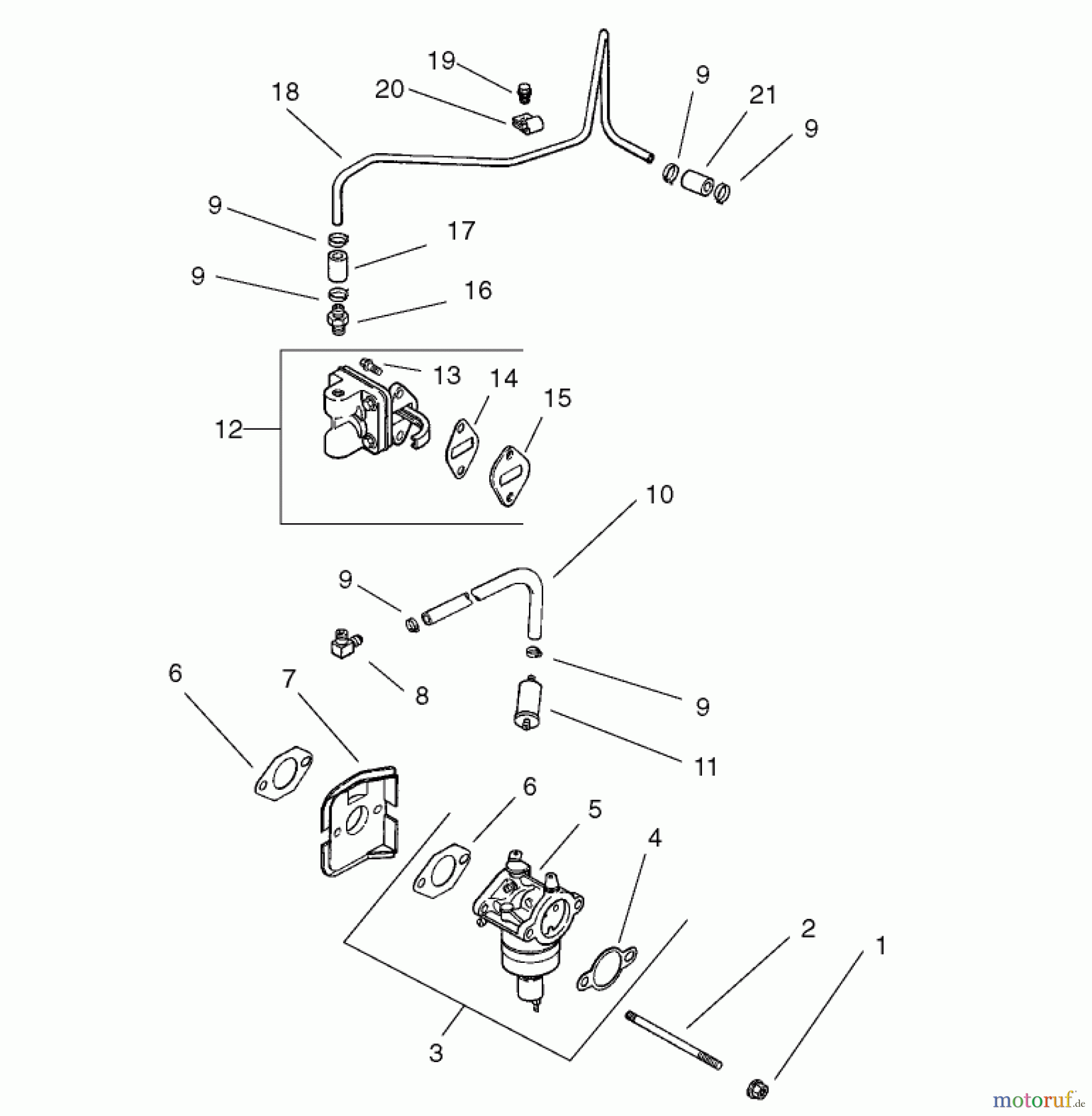Toro Neu Mowers, Zero-Turn 74701 (Z17-52) - Toro Z17-52 TimeCutter Z Riding Mower, 2002 (220000001-220999999) FUEL SYSTEM ASSEMBLY KOHLER CV 490-27503