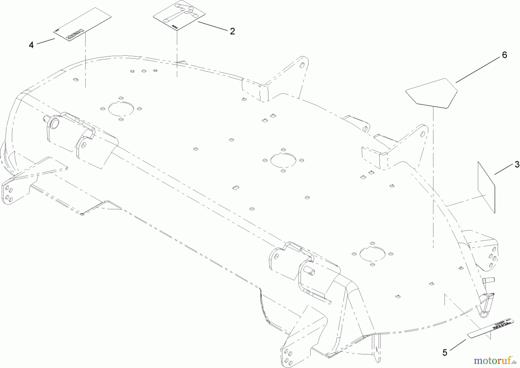Toro Neu Mowers, Zero-Turn 74704 (ZX480) - Toro TimeCutter ZX480 Riding Mower, 2006 (260000001-260999999) 48IN DECK DECAL ASSEMBLY NO. 108-7174