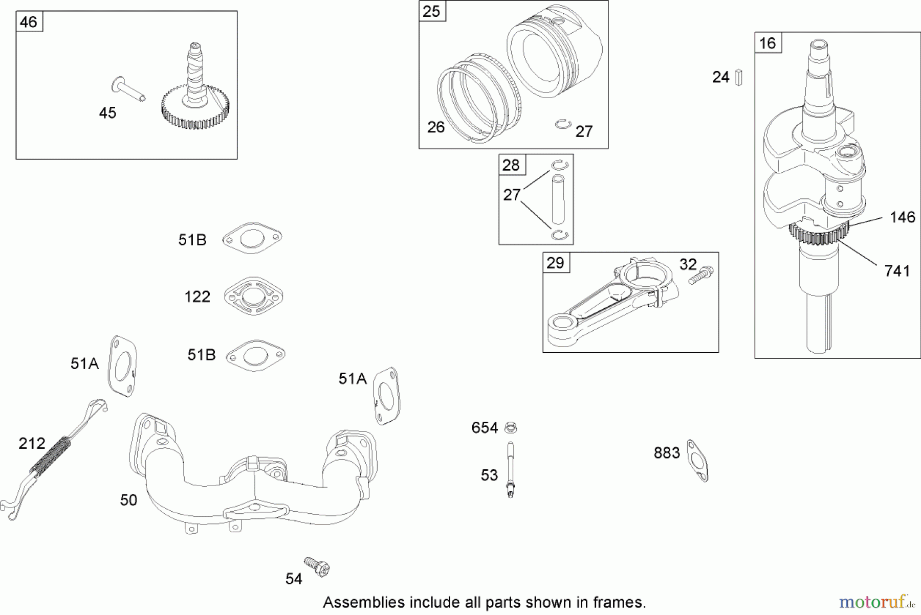 Toro Neu Mowers, Zero-Turn 74704 (ZX480) - Toro TimeCutter ZX480 Riding Mower, 2006 (260000001-260999999) CRANKSHAFT ASSEMBLY BRIGGS AND STRATTON 441577-0122-E1