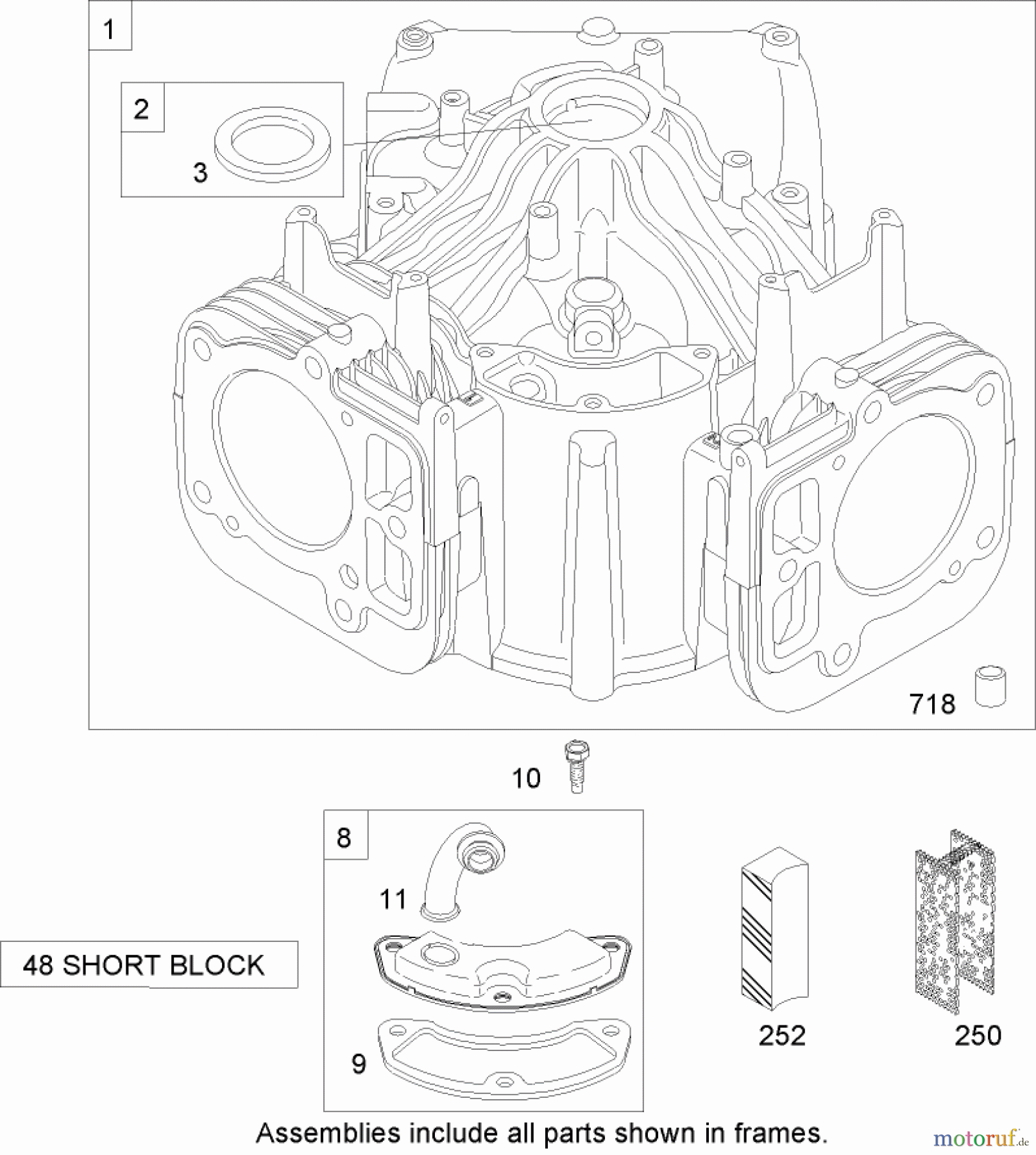 Toro Neu Mowers, Zero-Turn 74704 (ZX480) - Toro TimeCutter ZX480 Riding Mower, 2006 (260000001-260999999) CYLINDER ASSEMBLY BRIGGS AND STRATTON 441577-0122-E1
