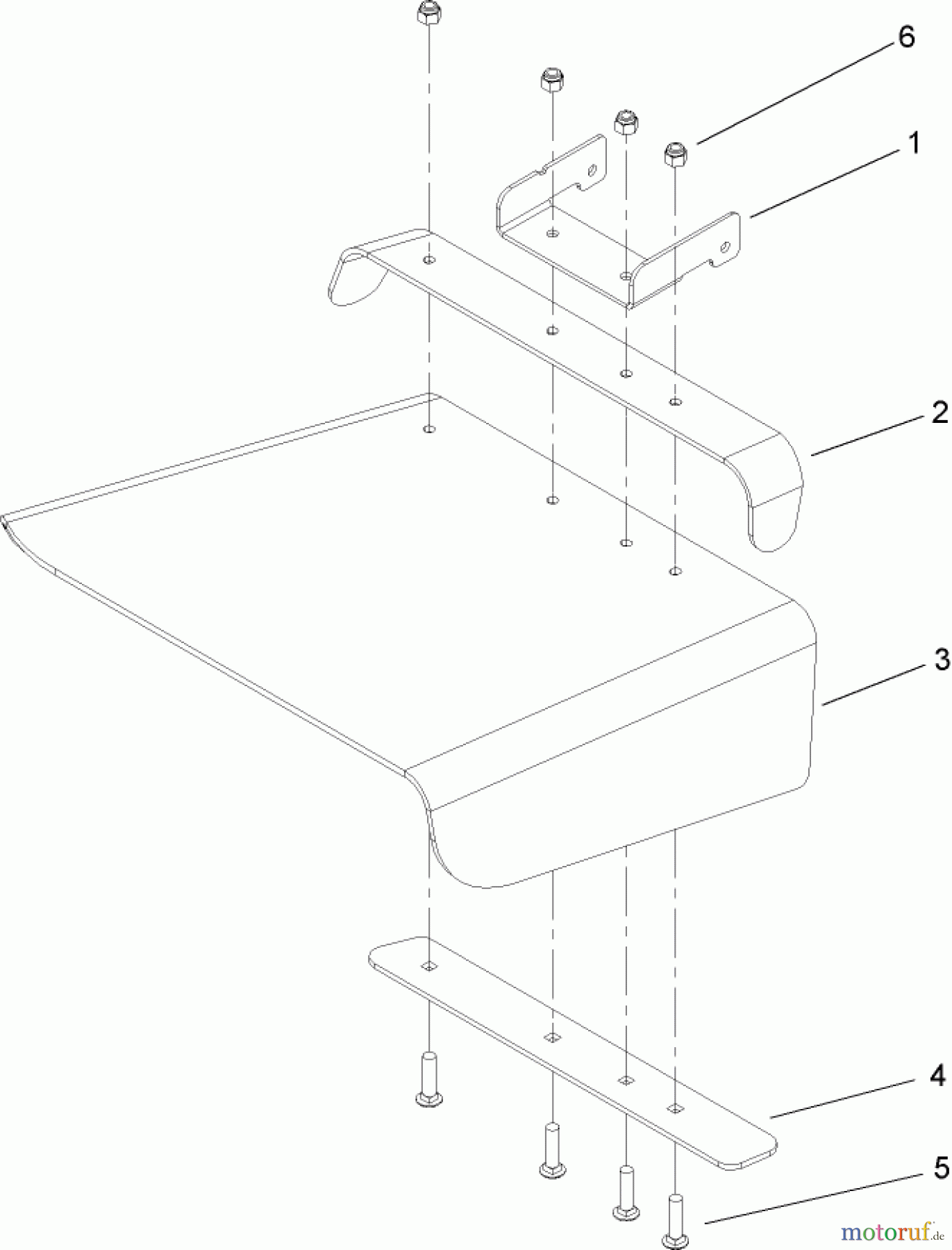 Toro Neu Mowers, Zero-Turn 74806 (ZX525) - Toro TimeCutter ZX525 Riding Mower, 2005 (250000001-250999999) DEFLECTOR ASSEMBLY NO. 108-8591
