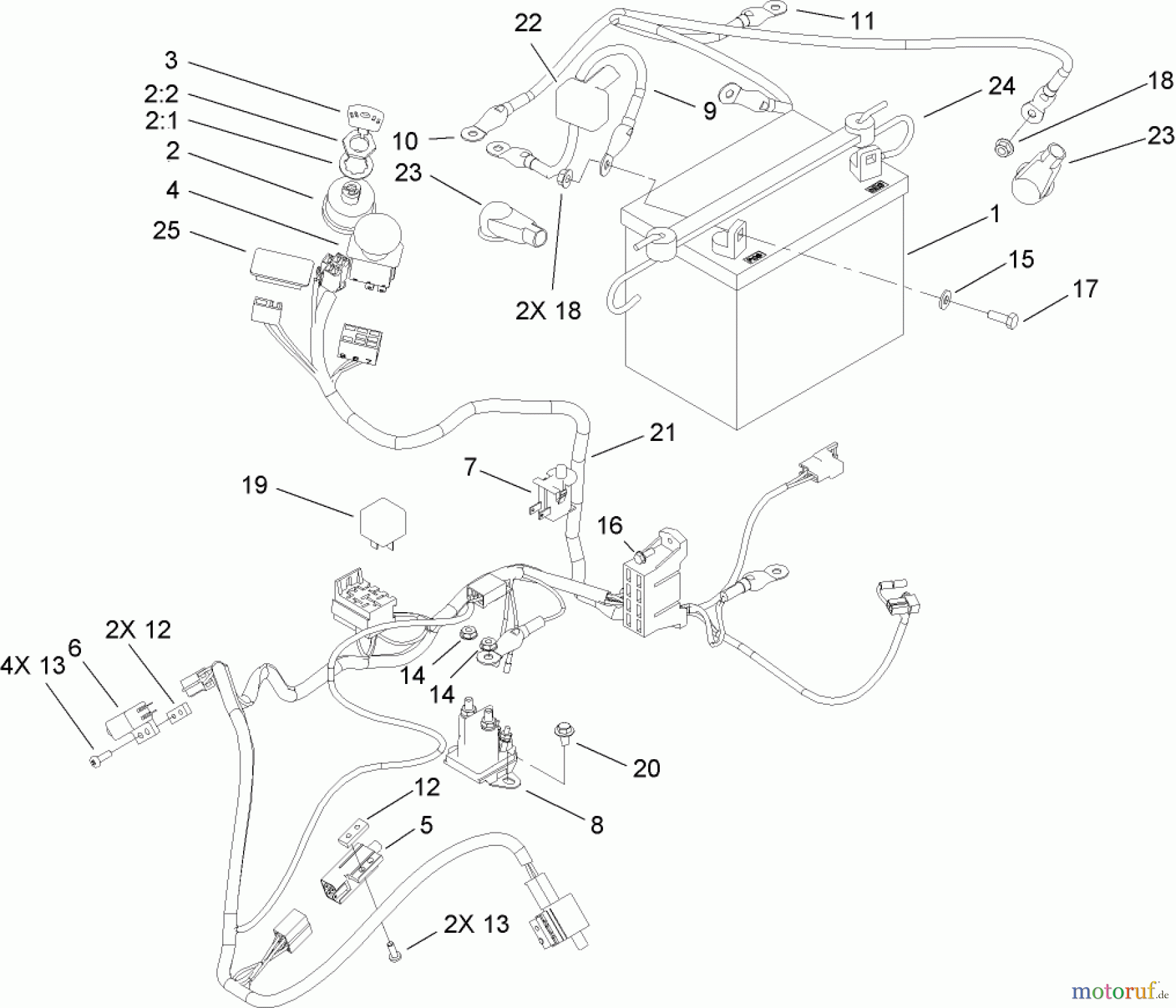  Toro Neu Mowers, Zero-Turn 74806 (ZX525) - Toro TimeCutter ZX525 Riding Mower, 2005 (250000001-250999999) ELECTRICAL ASSEMBLY