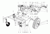 Toro 62923 - 5 hp Lawn Vacuum, 1977 (7000001-7999999) Ersatzteile ENGINE AND BASE ASSEMBLY (MODEL 62923)