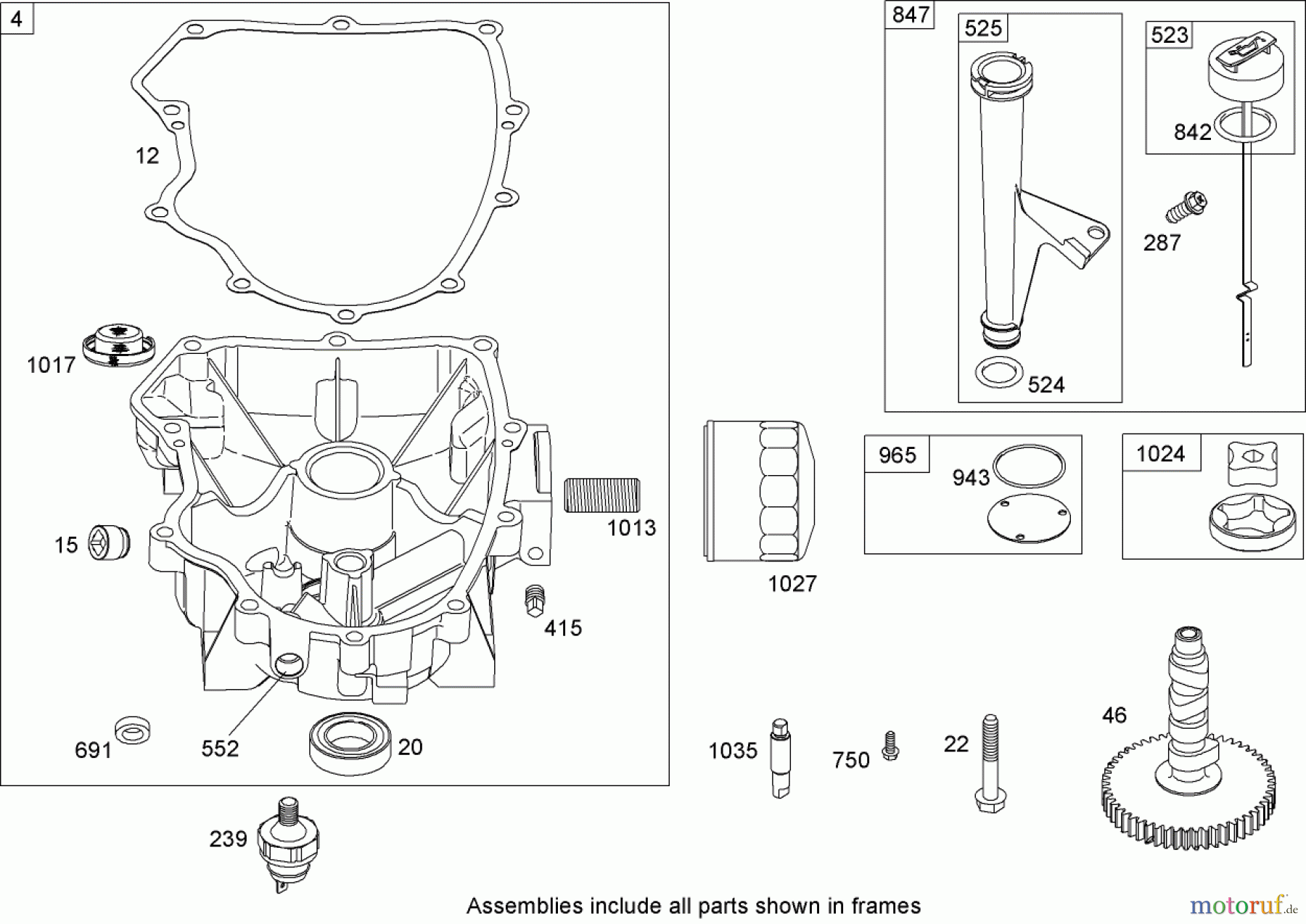 Toro Neu Mowers, Zero-Turn 74812 (Z4800) - Toro TITAN Z4800 Zero-Turn-Radius Riding Mower, 2007 (270000001-270999999) CRANKCASE ASSEMBLY BRIGGS AND STRATTON 44K777-0123-E1