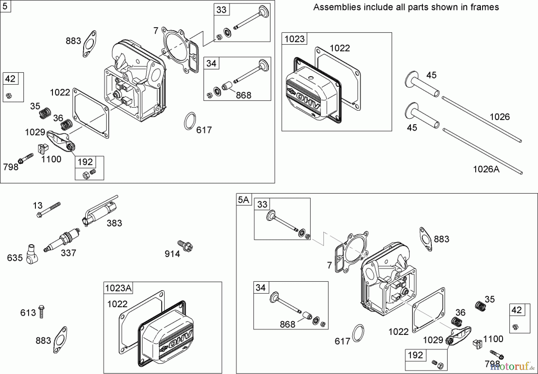 Toro Neu Mowers, Zero-Turn 74812 (Z4800) - Toro TITAN Z4800 Zero-Turn-Radius Riding Mower, 2007 (270000001-270999999) CYLINDER HEAD ASSEMBLY BRIGGS AND STRATTON 44K777-0123-E1