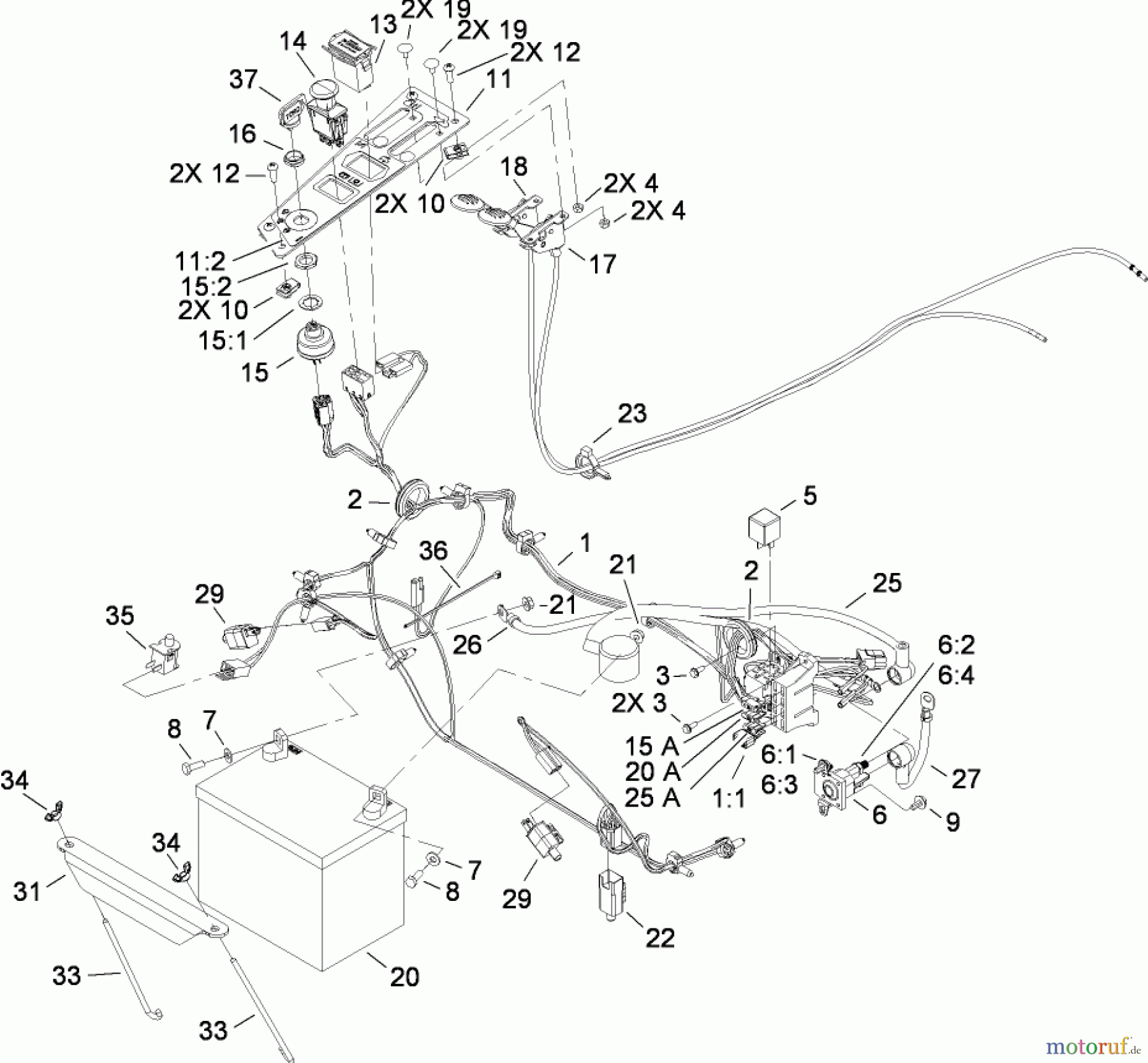 Toro Neu Mowers, Zero-Turn 74813 (Z4800) - Toro TITAN Z4800 Zero-Turn-Radius Riding Mower, 2008 (280000001-280999999) ELECTRICAL ASSEMBLY
