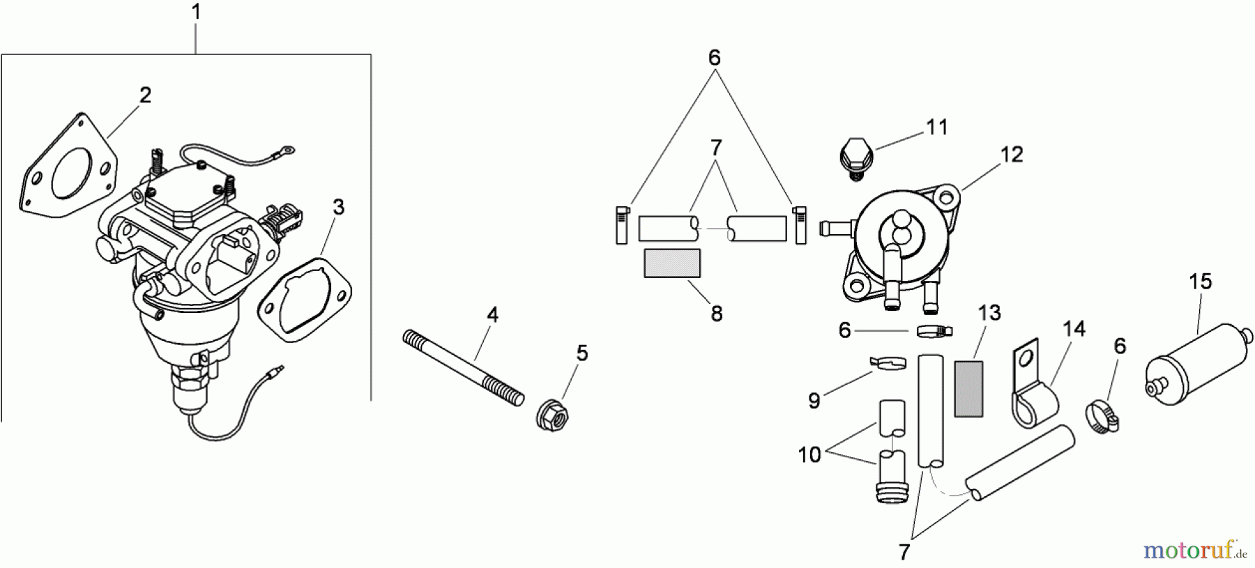 Toro Neu Mowers, Zero-Turn 74813 (Z4800) - Toro TITAN Z4800 Zero-Turn-Radius Riding Mower, 2008 (280000001-280999999) FUEL SYSTEM ASSEMBLY KOHLER SV820-0013
