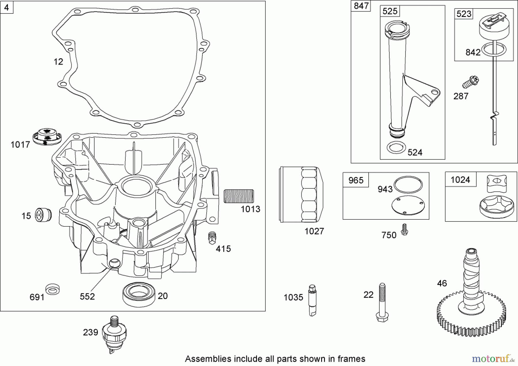Toro Neu Mowers, Zero-Turn 74814 (Z5200) - Toro TITAN Z5200 Zero-Turn-Radius Riding Mower, 2007 (270000001-270999999) CRANKCASE ASSEMBLY BRIGGS AND STRATTON 44M777-0118-E1