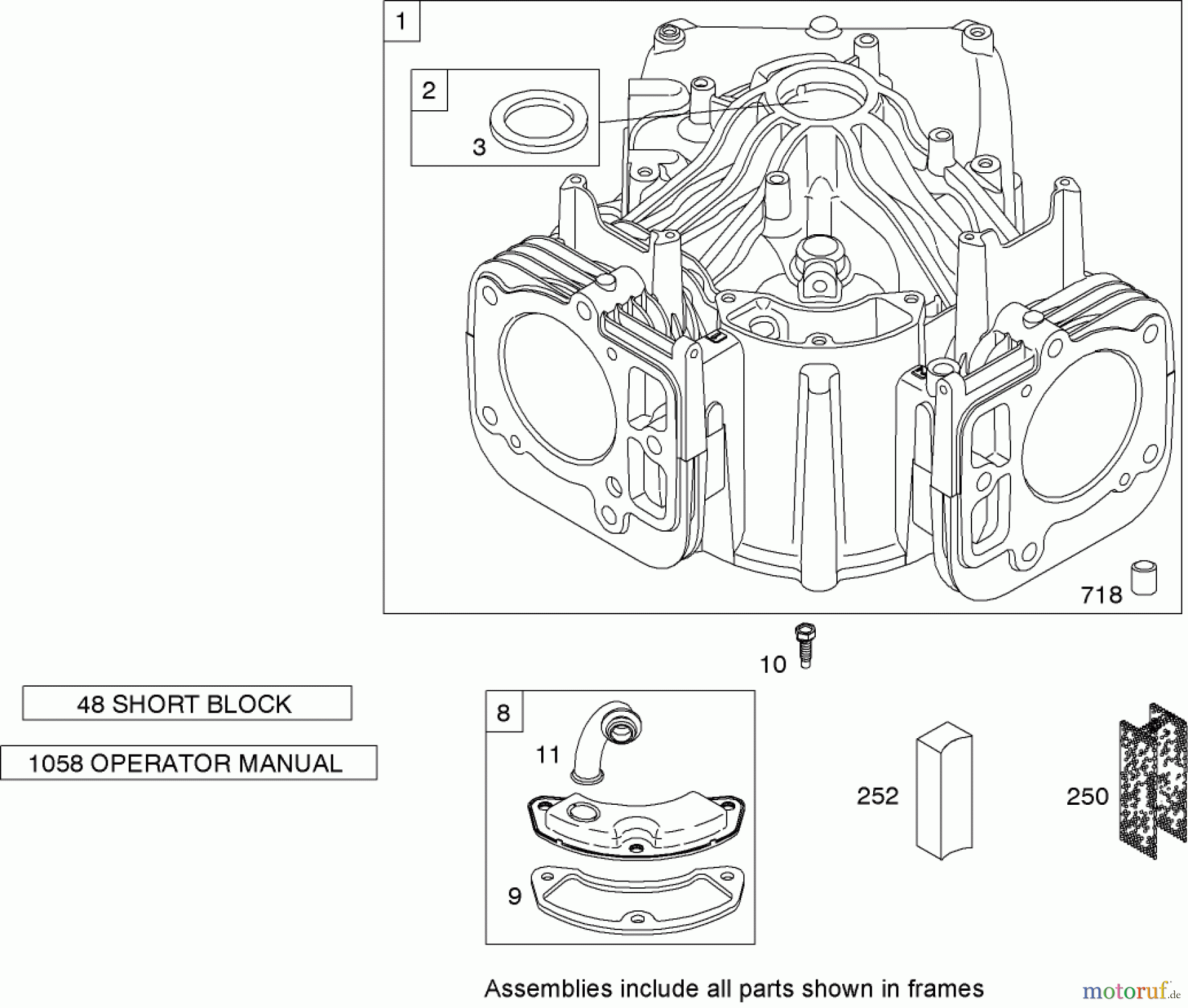 Toro Neu Mowers, Zero-Turn 74814 (Z5200) - Toro TITAN Z5200 Zero-Turn-Radius Riding Mower, 2007 (270000001-270999999) CYLINDER ASSEMBLY BRIGGS AND STRATTON 44M777-0118-E1