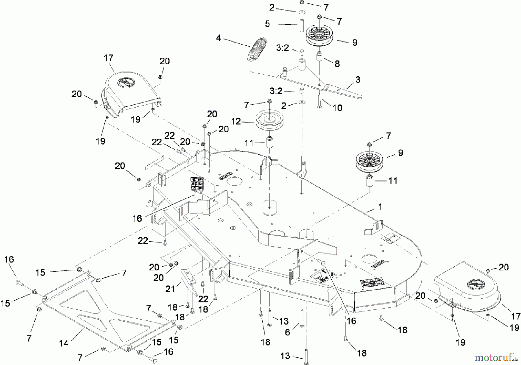  Toro Neu Mowers, Zero-Turn 74815 (Z5200) - Toro TITAN Z5200 Zero-Turn-Radius Riding Mower, 2009 (290000001-290999999) 52 INCH DECK ASSEMBLY