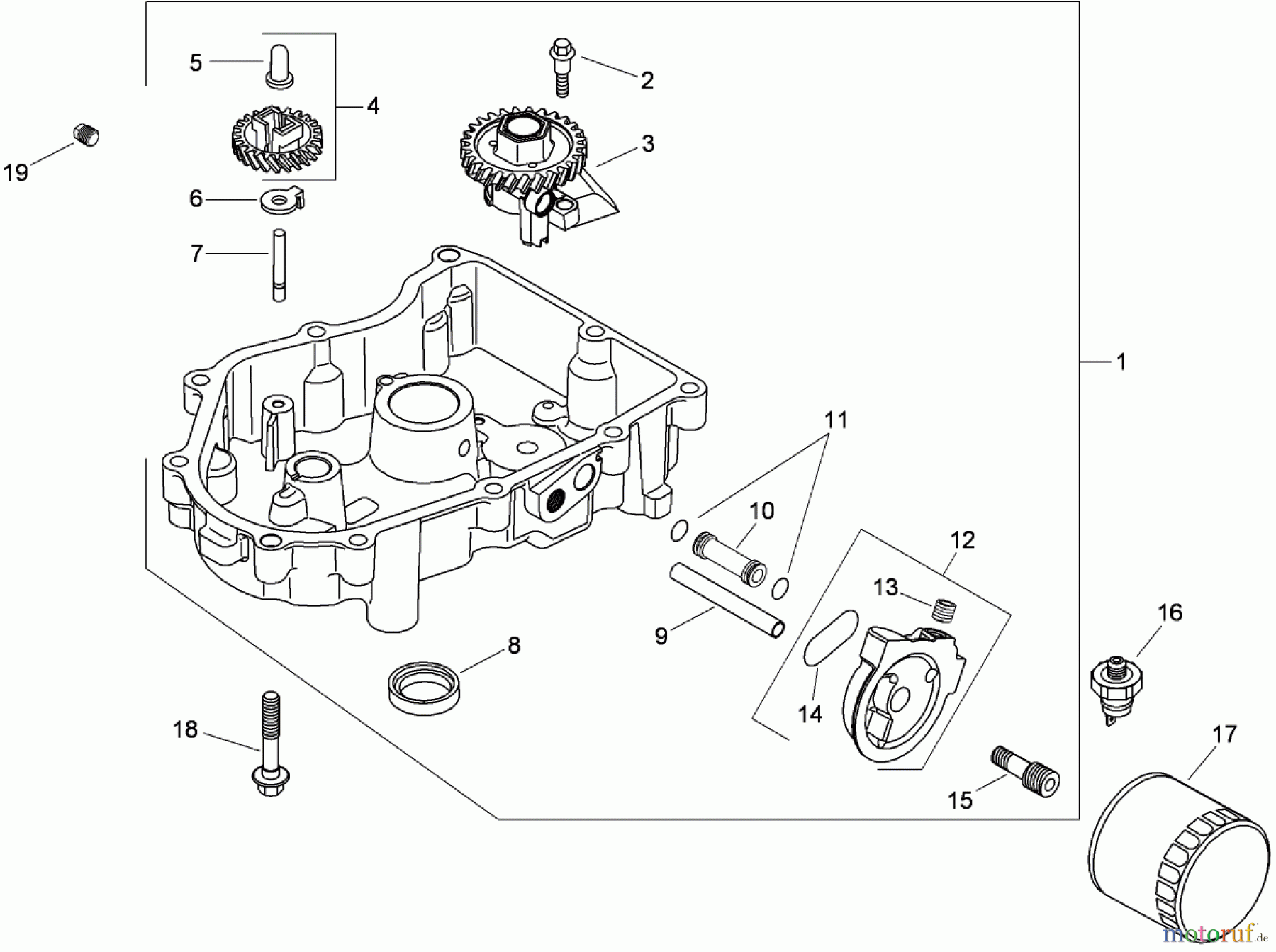 Toro Neu Mowers, Zero-Turn 74815 (Z5200) - Toro TITAN Z5200 Zero-Turn-Radius Riding Mower, 2009 (290000001-290999999) OIL PAN AND LUBRICATION ASSEMBLY KOHLER SV830-0013