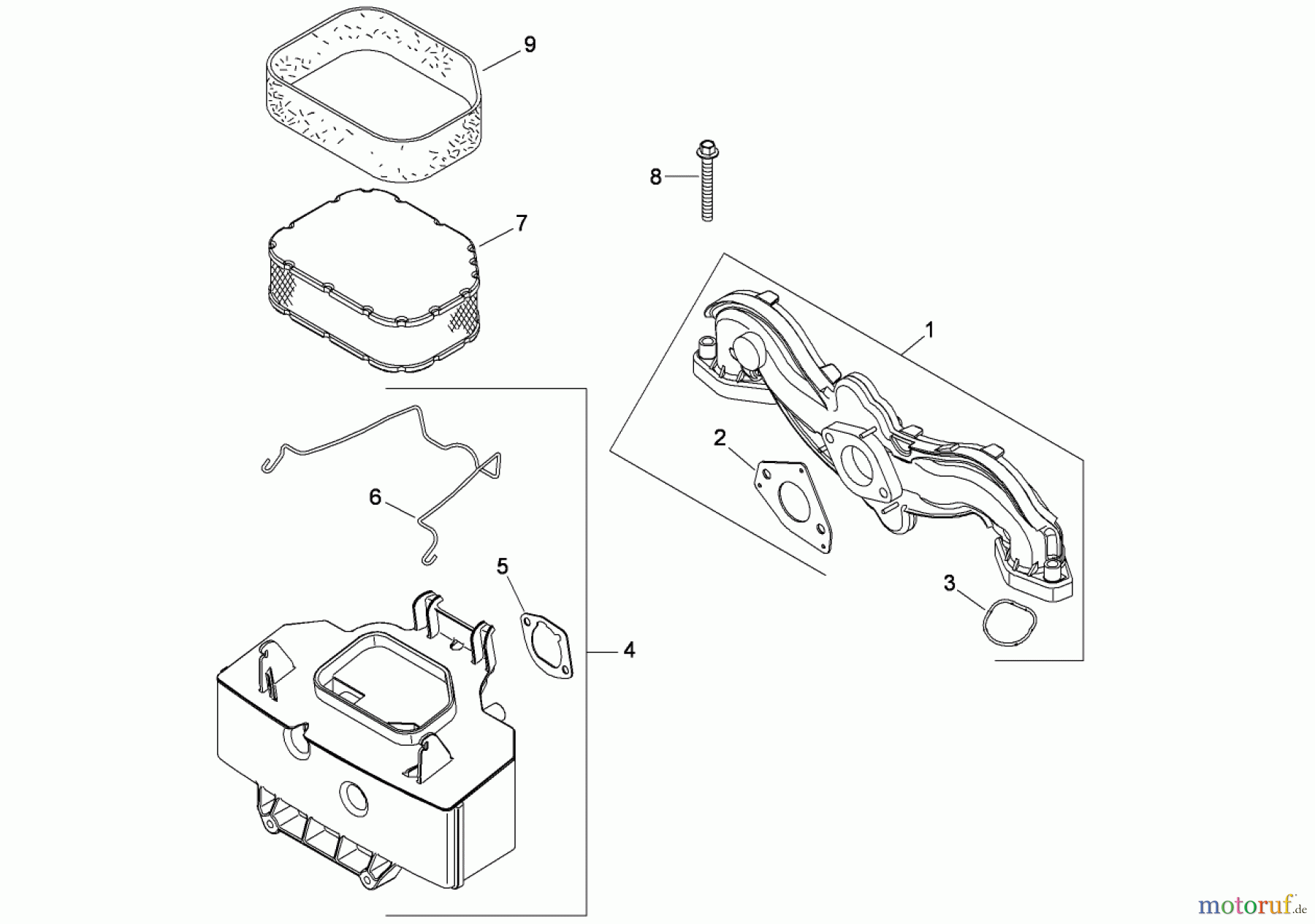 Toro Neu Mowers, Zero-Turn 74818 (Z5200) - Toro TITAN Z5200 Zero-Turn-Radius Riding Mower, 2008 (280000001-280999999) AIR INTAKE AND FILTRATION ASSEMBLY KOHLER SV830-0014