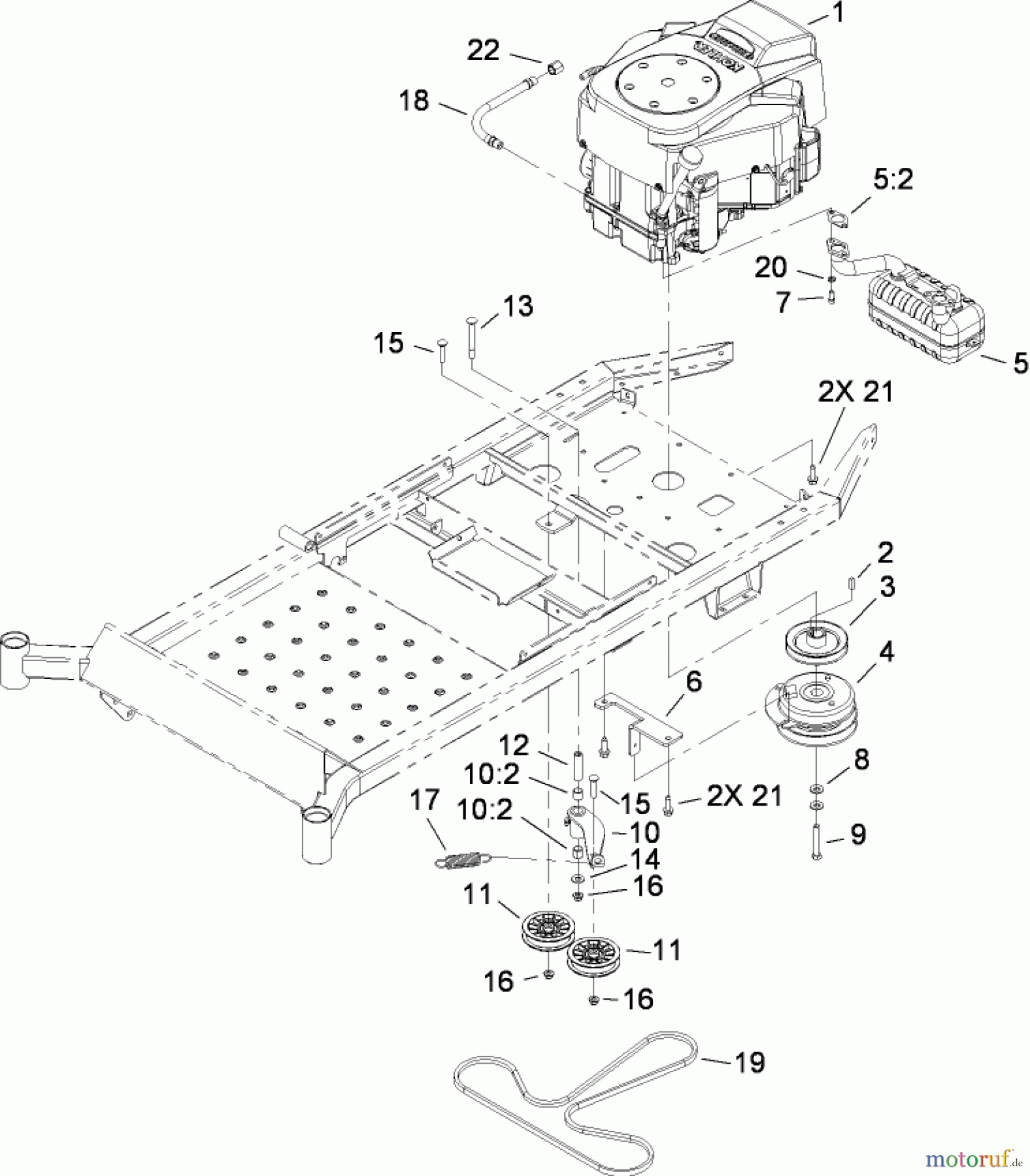 Toro Neu Mowers, Zero-Turn 74818 (Z5200) - Toro TITAN Z5200 Zero-Turn-Radius Riding Mower, 2008 (280000001-280999999) ENGINE ASSEMBLY