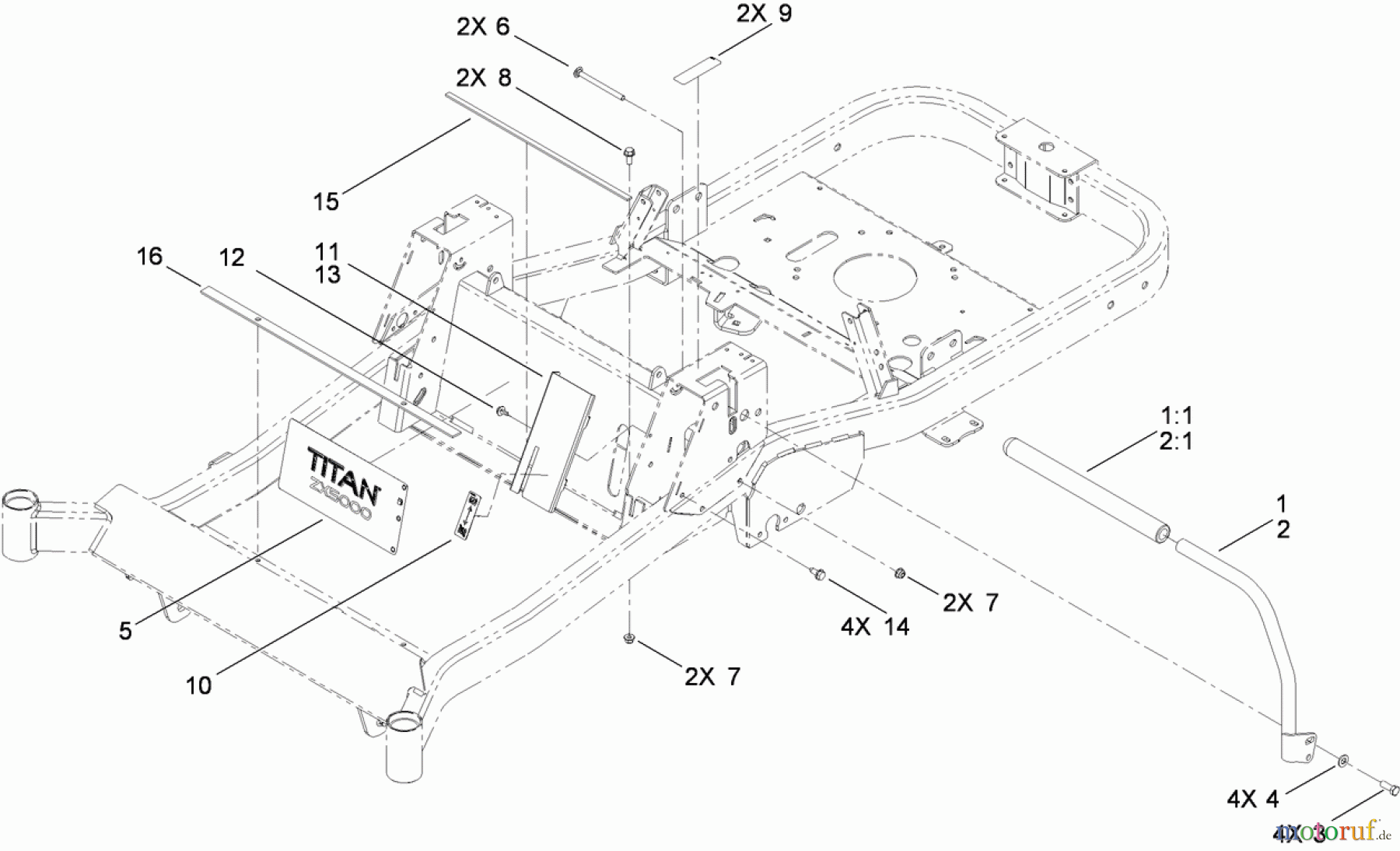 Toro Neu Mowers, Zero-Turn 74820 (ZX5000) - Toro TITAN ZX5000 Zero-Turn-Radius Riding Mower, 2009 (290000001-290999999) HANDLE CONTROL ASSEMBLY