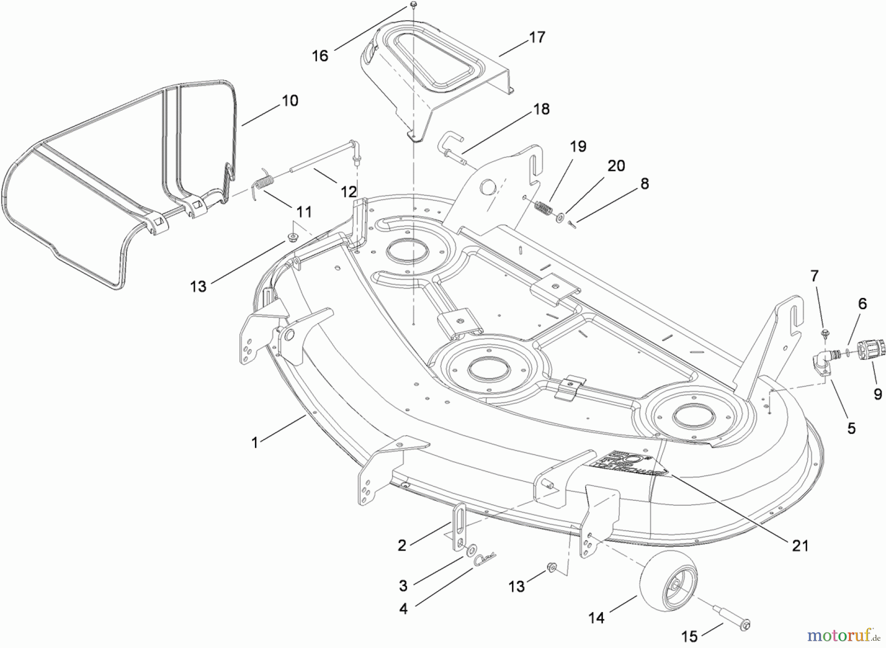 Toro Neu Mowers, Zero-Turn 74820 (ZX5000) - Toro TITAN ZX5000 Zero-Turn-Radius Riding Mower, 2010 (310000001-310999999) 50 INCH DECK ASSEMBLY