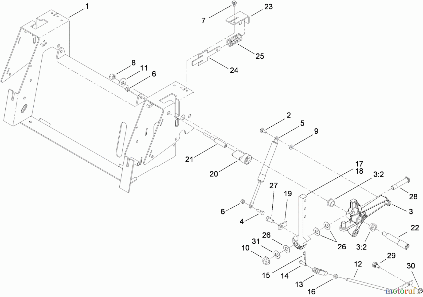 Toro Neu Mowers, Zero-Turn 74820 (ZX5000) - Toro TITAN ZX5000 Zero-Turn-Radius Riding Mower, 2010 (310000001-310999999) MOTION CONTROL ASSEMBLY