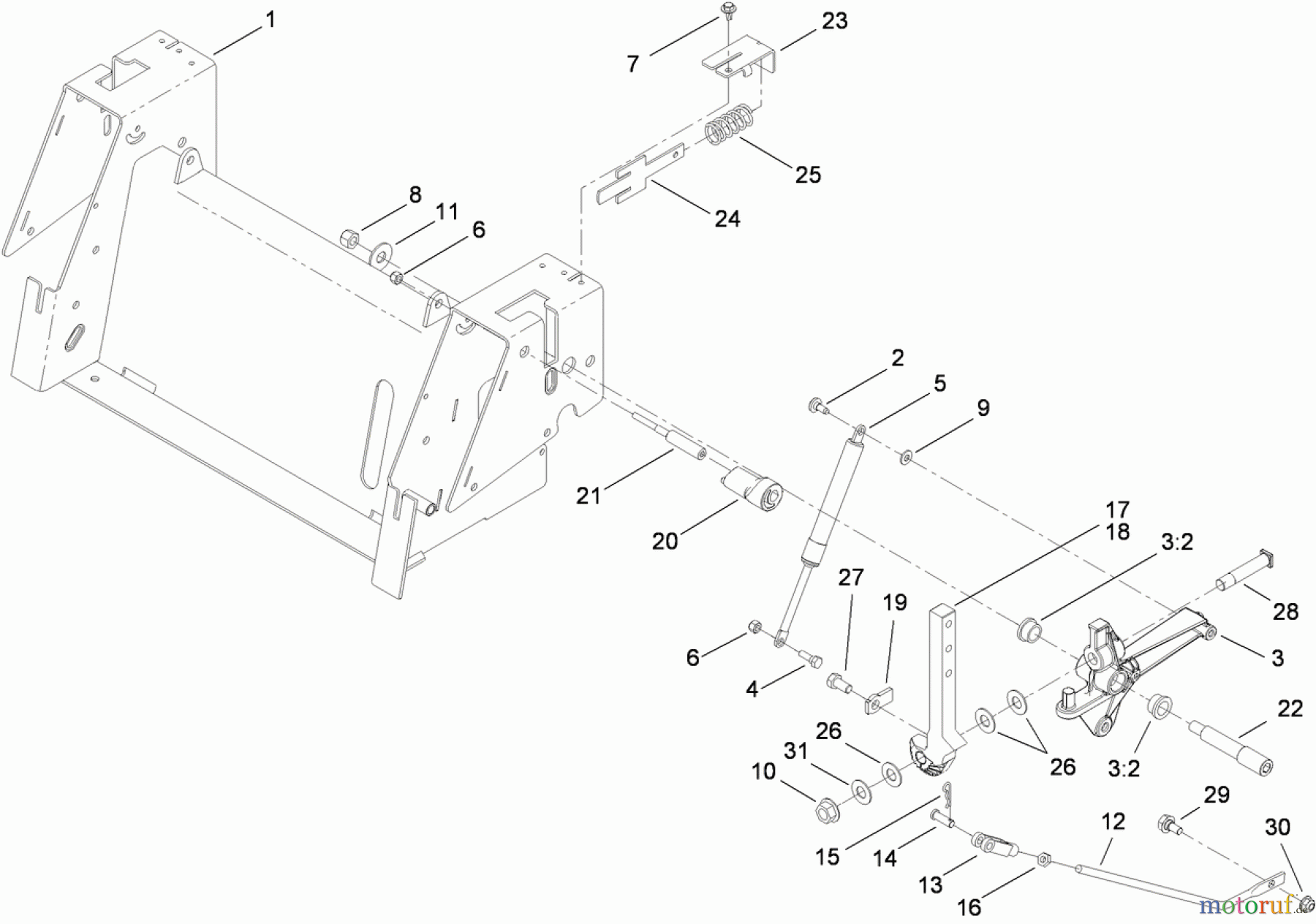 Toro Neu Mowers, Zero-Turn 74822 (ZX5400) - Toro TITAN ZX5400 Zero-Turn-Radius Riding Mower, 2009 (290000001-290999999) MOTION CONTROL ASSEMBLY