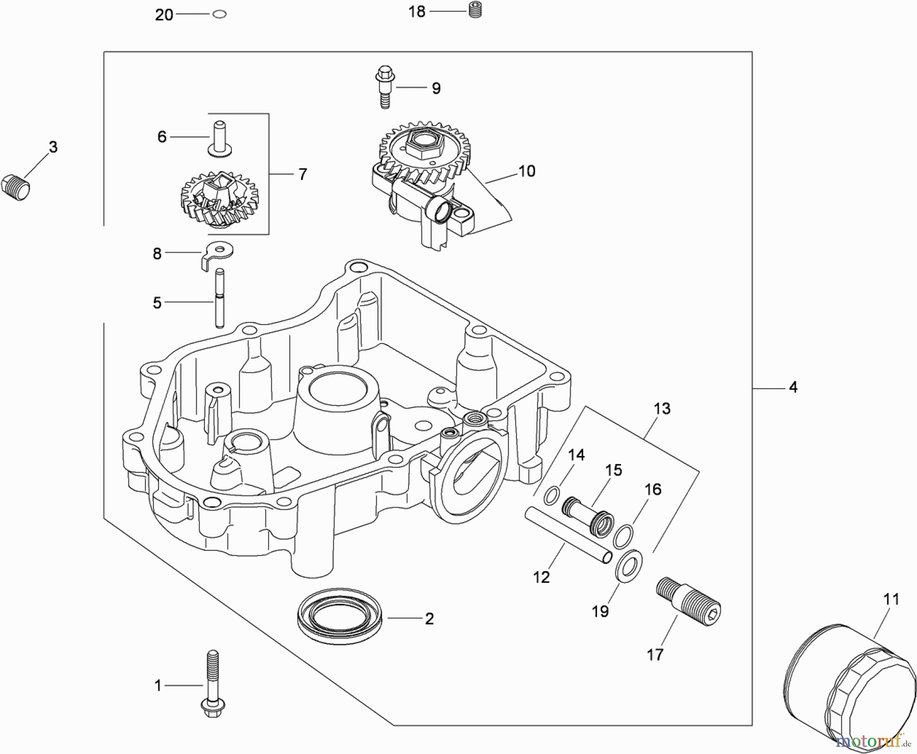 Toro Neu Mowers, Zero-Turn 74822 (ZX5400) - Toro TITAN ZX5400 Zero-Turn-Radius Riding Mower, 2009 (290000001-290999999) OIL PAN AND LUBRICATION ASSEMBLY KOHLER SV820-0015