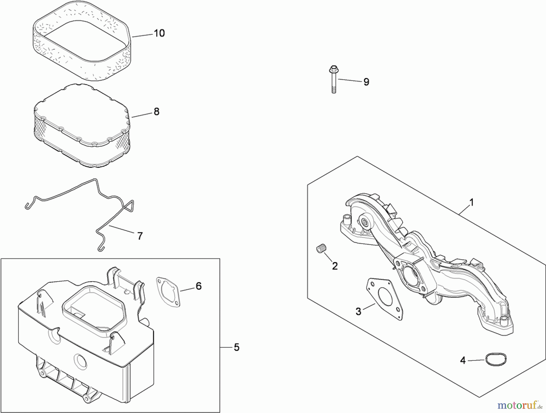 Toro Neu Mowers, Zero-Turn 74823 (ZX6000) - Toro TITAN ZX6000 Zero-Turn-Radius Riding Mower, 2009 (290000001-290999999) AIR INTAKE AND FILTRATION ASSEMBLY KOHLER SV830-0016