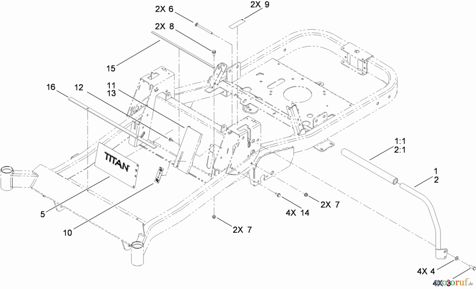 Toro Neu Mowers, Zero-Turn 74824 (ZX6050) - Toro TITAN ZX6050 Zero-Turn-Radius Riding Mower, 2009 (290000001-290999999) CONTROL ASSEMBLY