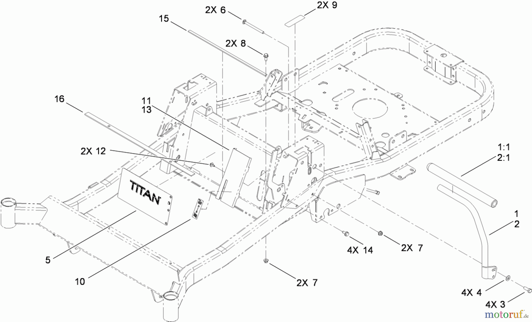  Toro Neu Mowers, Zero-Turn 74833 (ZX6030) - Toro TITAN ZX6030 Zero-Turn-Radius Riding Mower, 2010 (310000001-310999999) HANDLE CONTROL ASSEMBLY