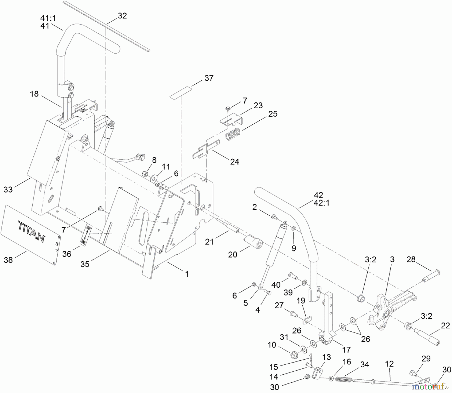 Toro Neu Mowers, Zero-Turn 74840 (ZX5020) - Toro TITAN ZX5020 Zero-Turn-Radius Riding Mower, 2011 (311000001-311999999) MOTION CONTROL ASSEMBLY
