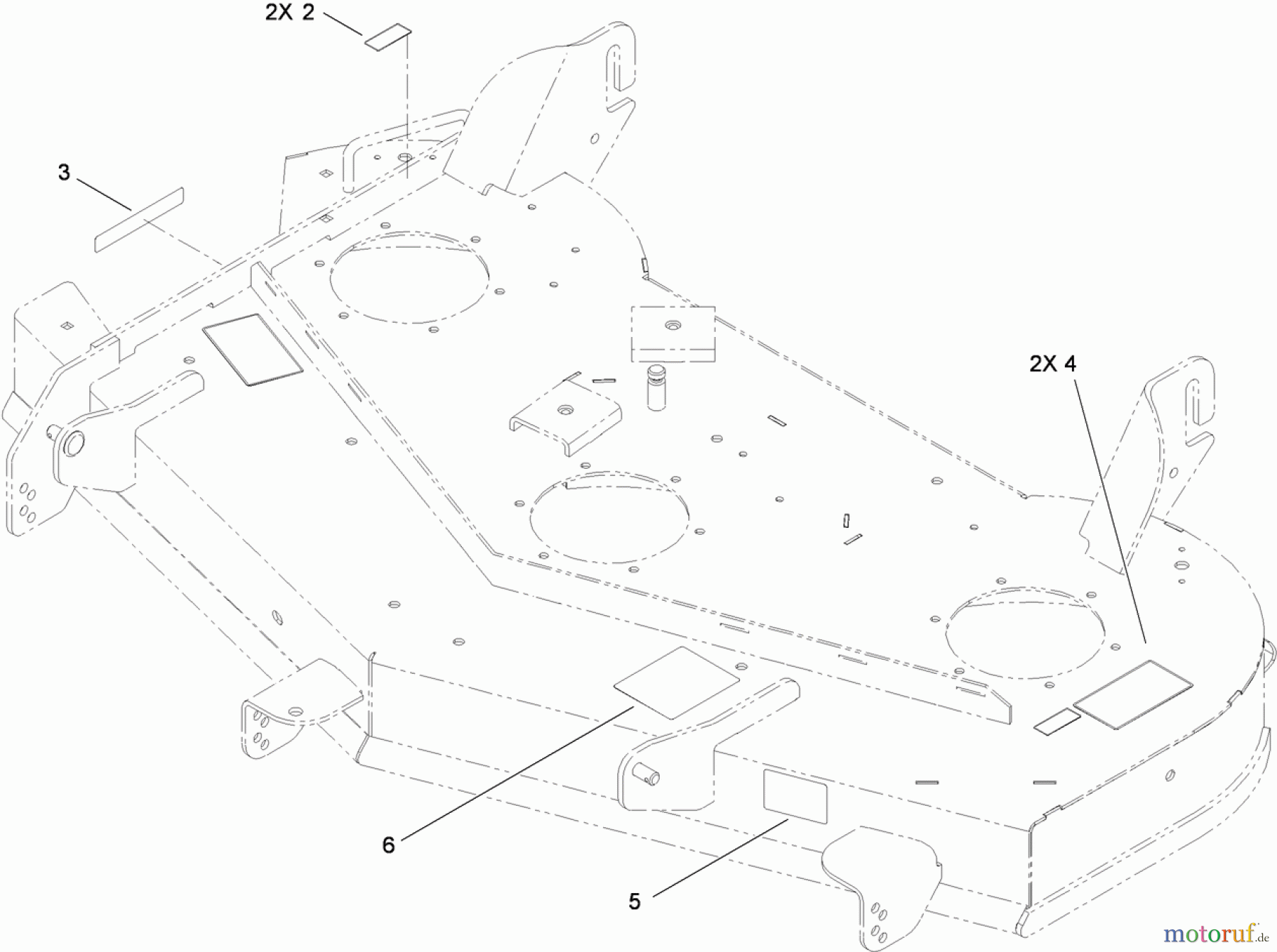 Toro Neu Mowers, Zero-Turn 74845 (ZX4820) - Toro TITAN ZX4820 Zero-Turn-Radius Riding Mower, 2012 (SN 312000001-312999999) 48 INCH DECK DECAL ASSEMBLY NO. 119-3383