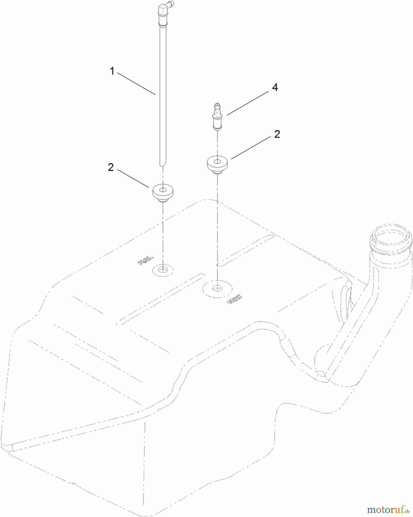 Toro Neu Mowers, Zero-Turn 74845 (ZX4820) - Toro TITAN ZX4820 Zero-Turn-Radius Riding Mower, 2012 (SN 312000001-312999999) MULTI LAYER FUEL TANK ASSEMBLY NO. 117-7352