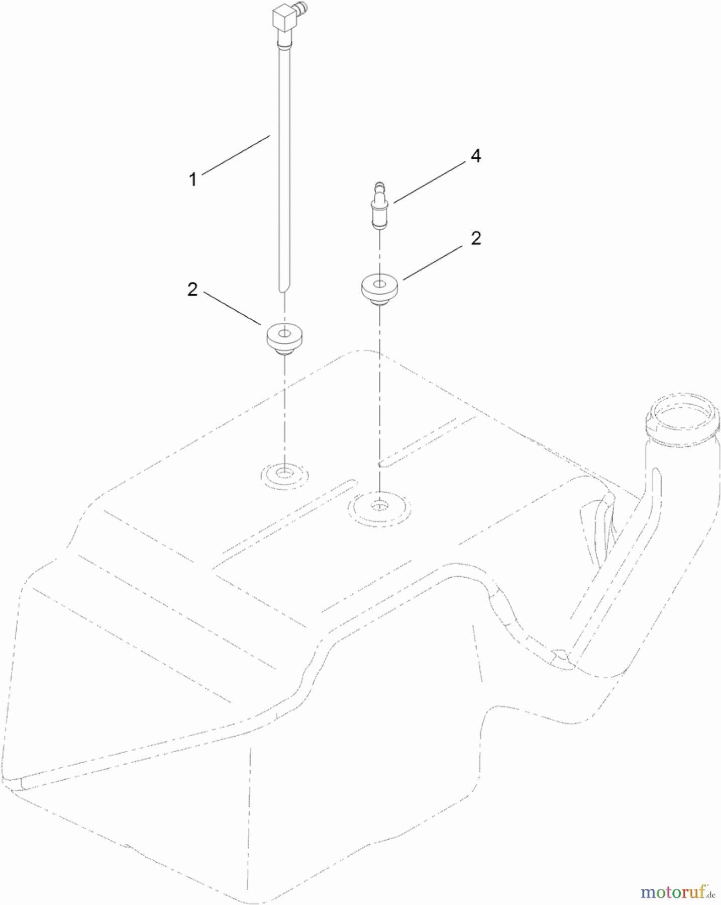 Toro Neu Mowers, Zero-Turn 74924 (ZX5420) - Toro TITAN ZX5420 Zero-Turn-Radius Riding Mower, 2011 (311000001-311999999) MULTI LAYER FUEL TANK ASSEMBLY NO. 117-7352