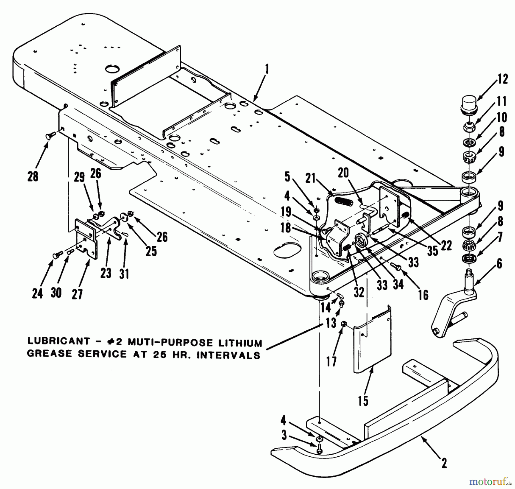  Toro Neu Mowers, Zero-Turn Y1-16OE02 (616-Z) - Toro 616-Z Tractor, 1990 FRAME AND FRONT WHEEL FORK