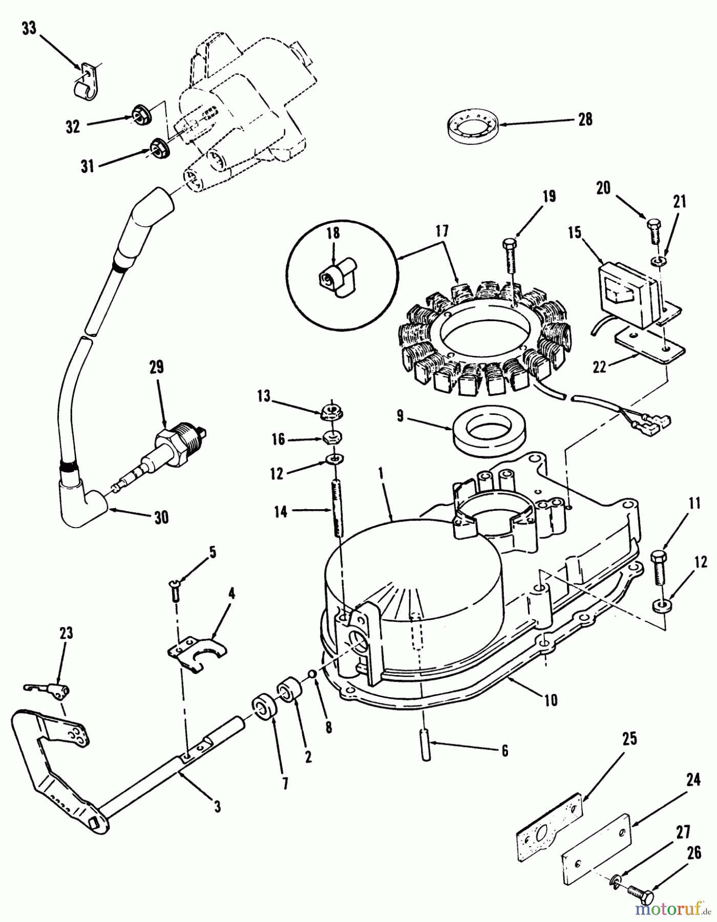 Toro Neu Mowers, Zero-Turn Y1-12OE01 (612-Z) - Toro 612-Z Tractor, 1990 GEARCASE AND IGNITION-616-Z