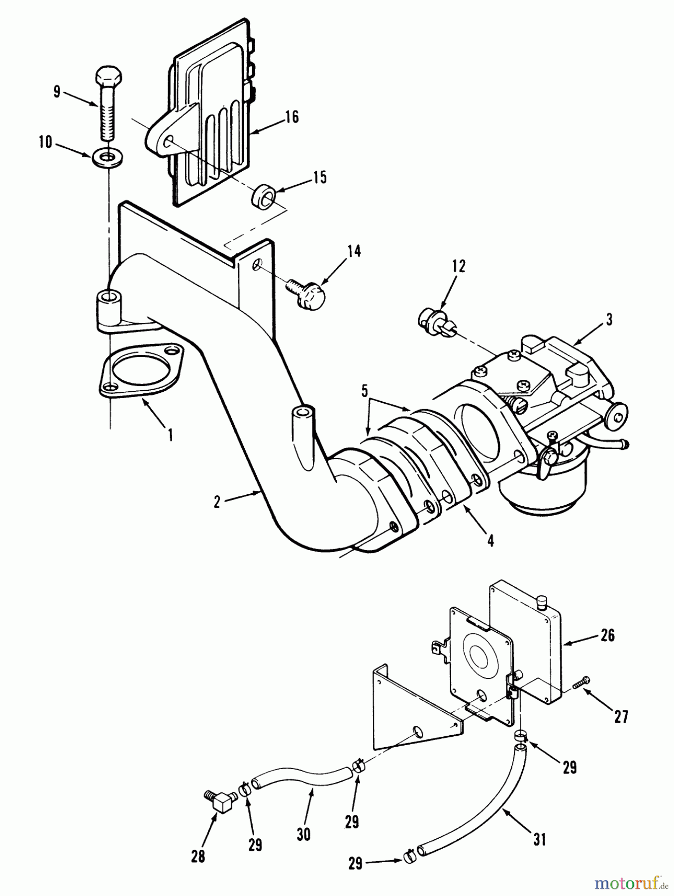Toro Neu Mowers, Zero-Turn Y1-16OE03 (616-Z) - Toro 616-Z Tractor, 1991 (1000001-1999999) CARBURETOR-612-Z