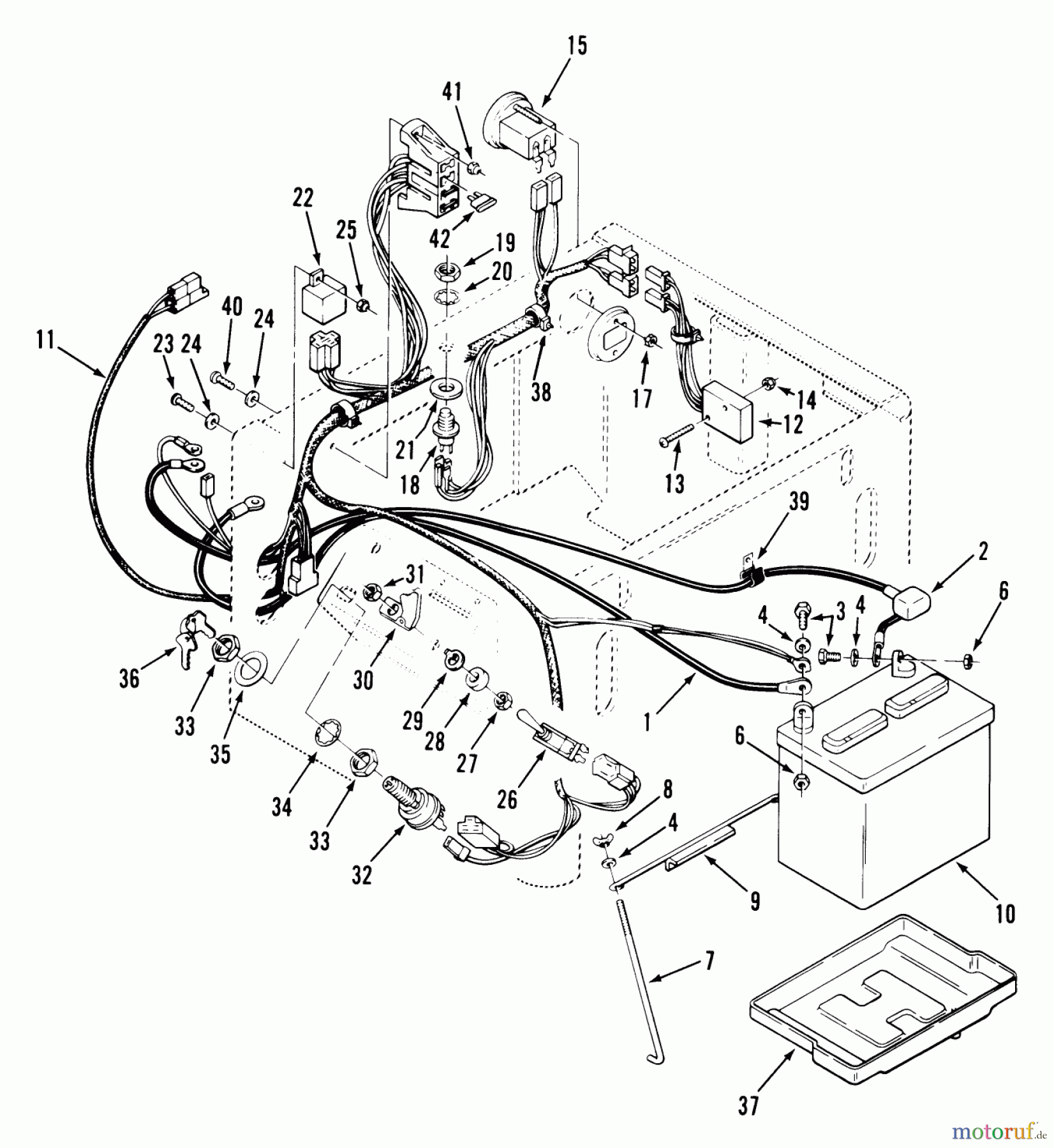  Toro Neu Mowers, Zero-Turn Y1-16OE03 (616-Z) - Toro 616-Z Tractor, 1991 (1000001-1999999) ELECTRICAL SYSTEM
