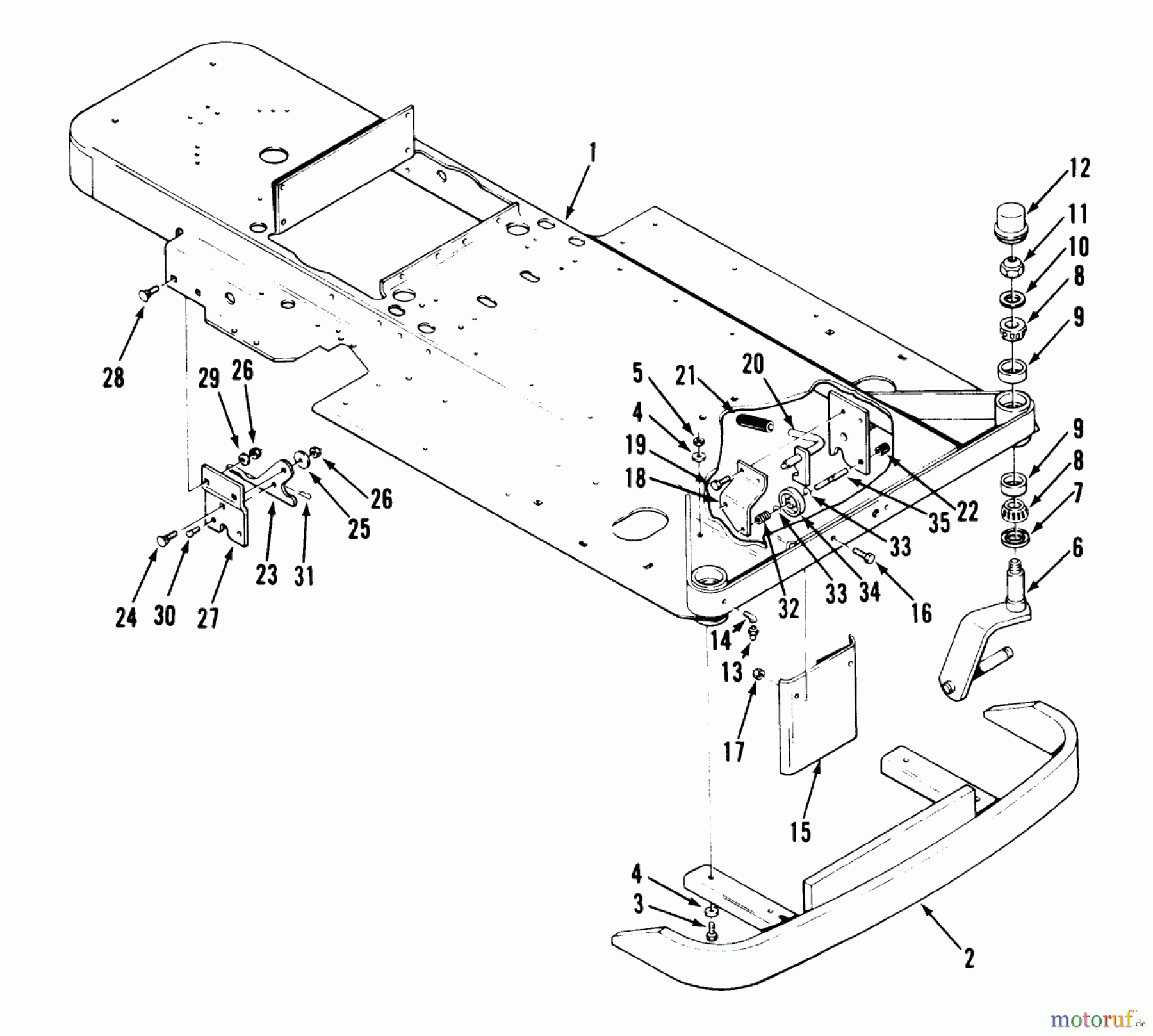 Toro Neu Mowers, Zero-Turn Y1-12OE02 (612-Z) - Toro 612-Z Tractor, 1991 (1000001-1999999) FRAME AND FRONT WHEEL FORK