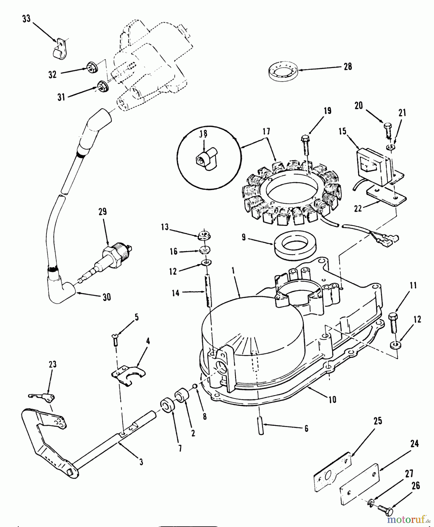 Toro Neu Mowers, Zero-Turn Y1-16OE03 (616-Z) - Toro 616-Z Tractor, 1991 (1000001-1999999) GEARCASE AND IGNITION-616-Z, 620-Z