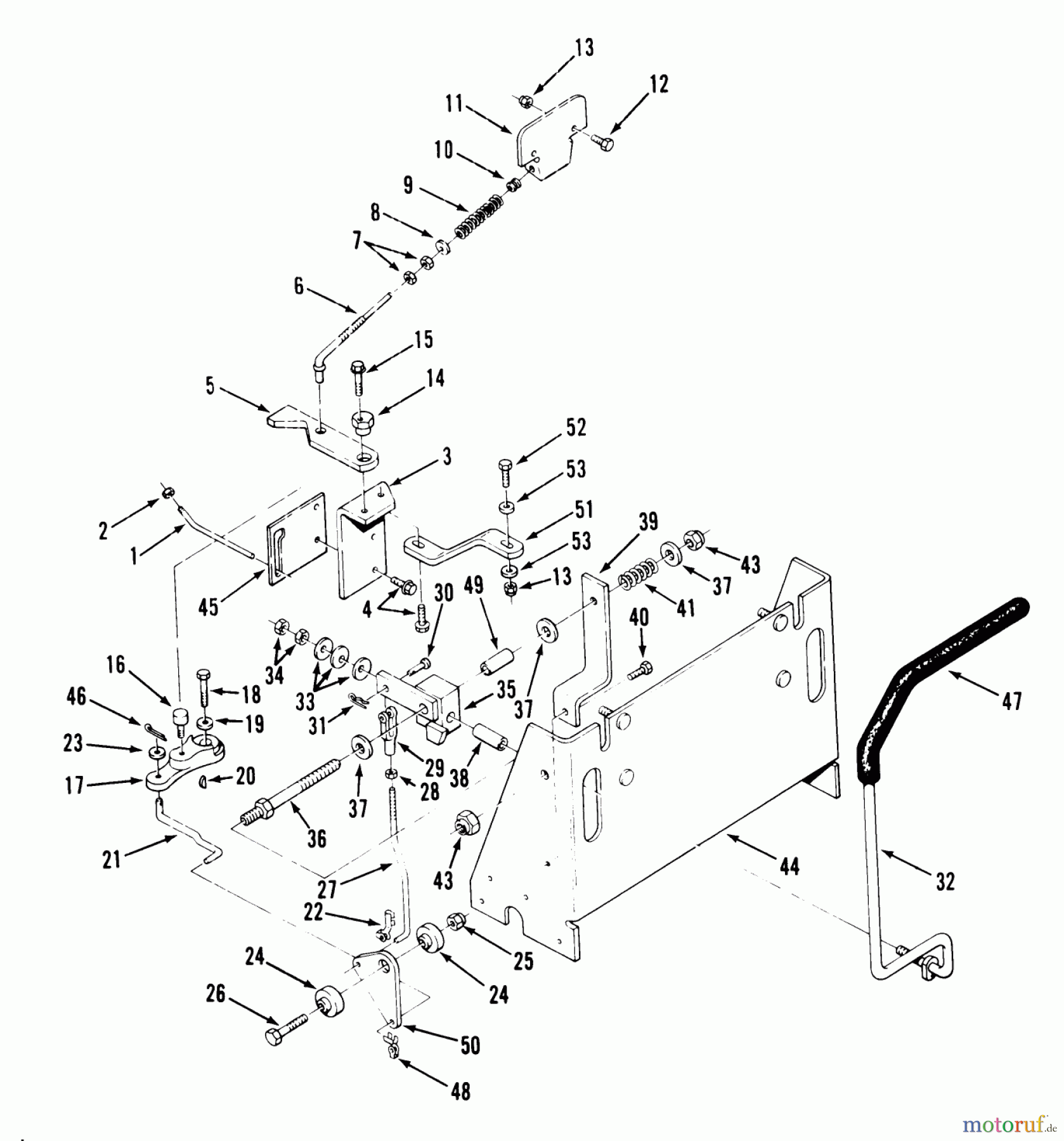 Toro Neu Mowers, Zero-Turn Y1-16OE03 (616-Z) - Toro 616-Z Tractor, 1991 (1000001-1999999) TRANSMISSION CONTROLS
