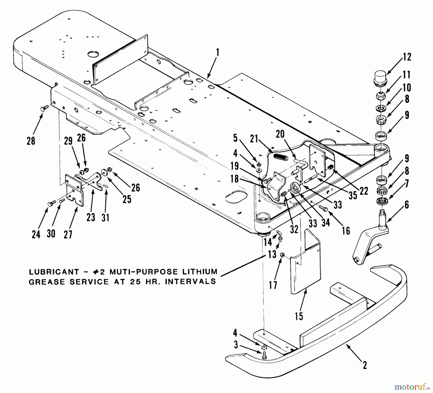  Toro Neu Mowers, Zero-Turn Y1-16OE01 (616-Z) - Toro 616-Z Tractor, 1989 SECTION 1-FRAME AND FRONT WHEEL FORK